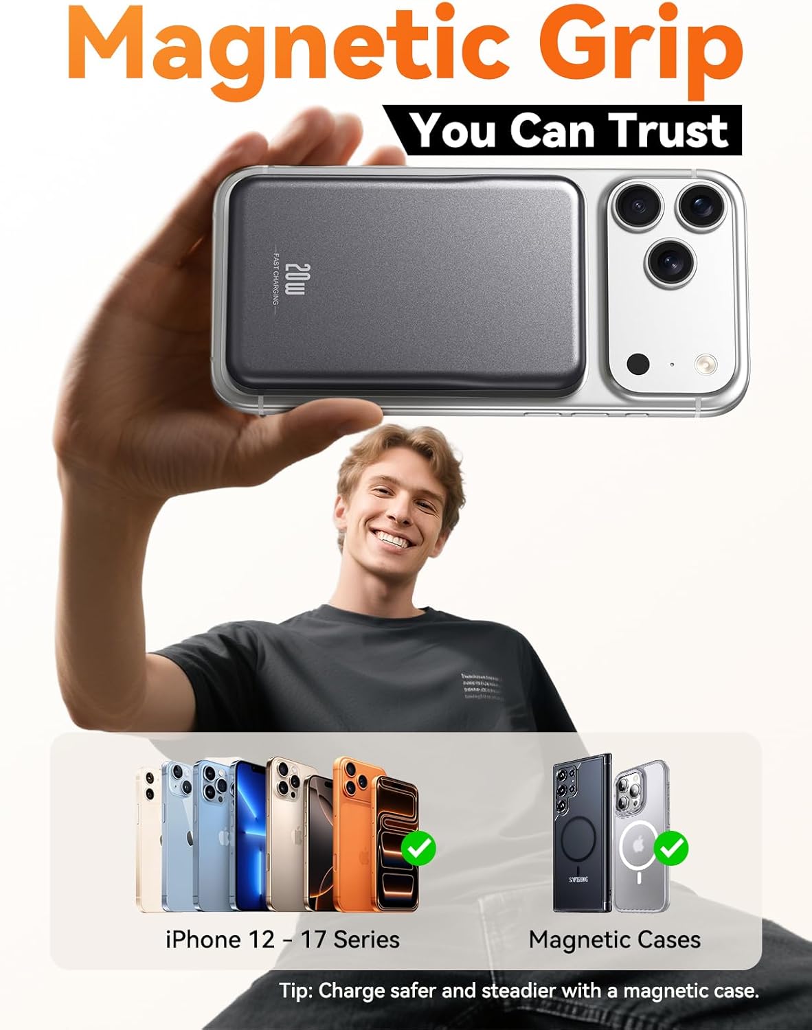 For Magsafe Power Bank, 10000mAh Wireless Portable Charger, Magnetic Power Bank...