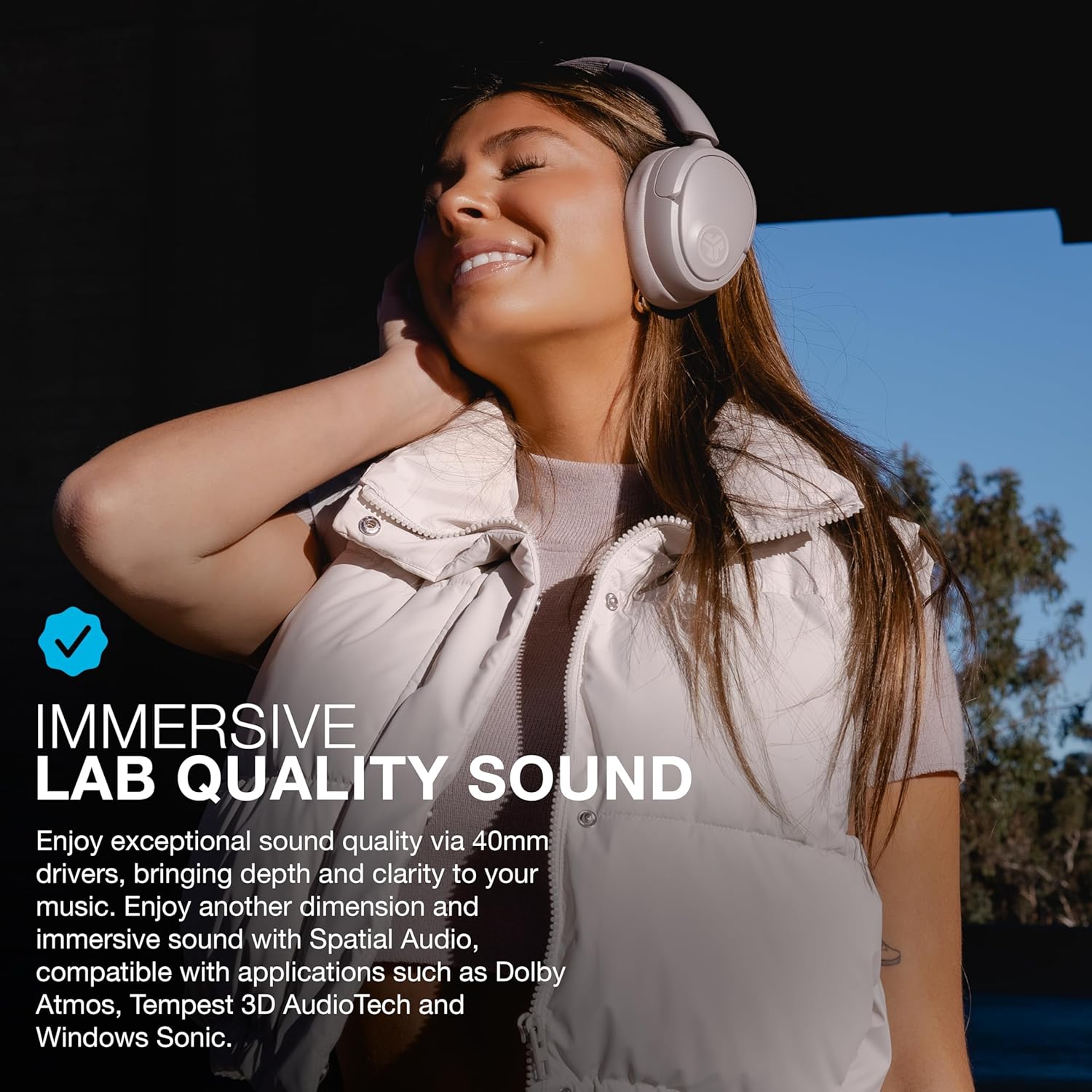 JLab JBuds Lux ANC Wireless Headphones, Mauve, Hybrid Active Noise Cancelling, C...