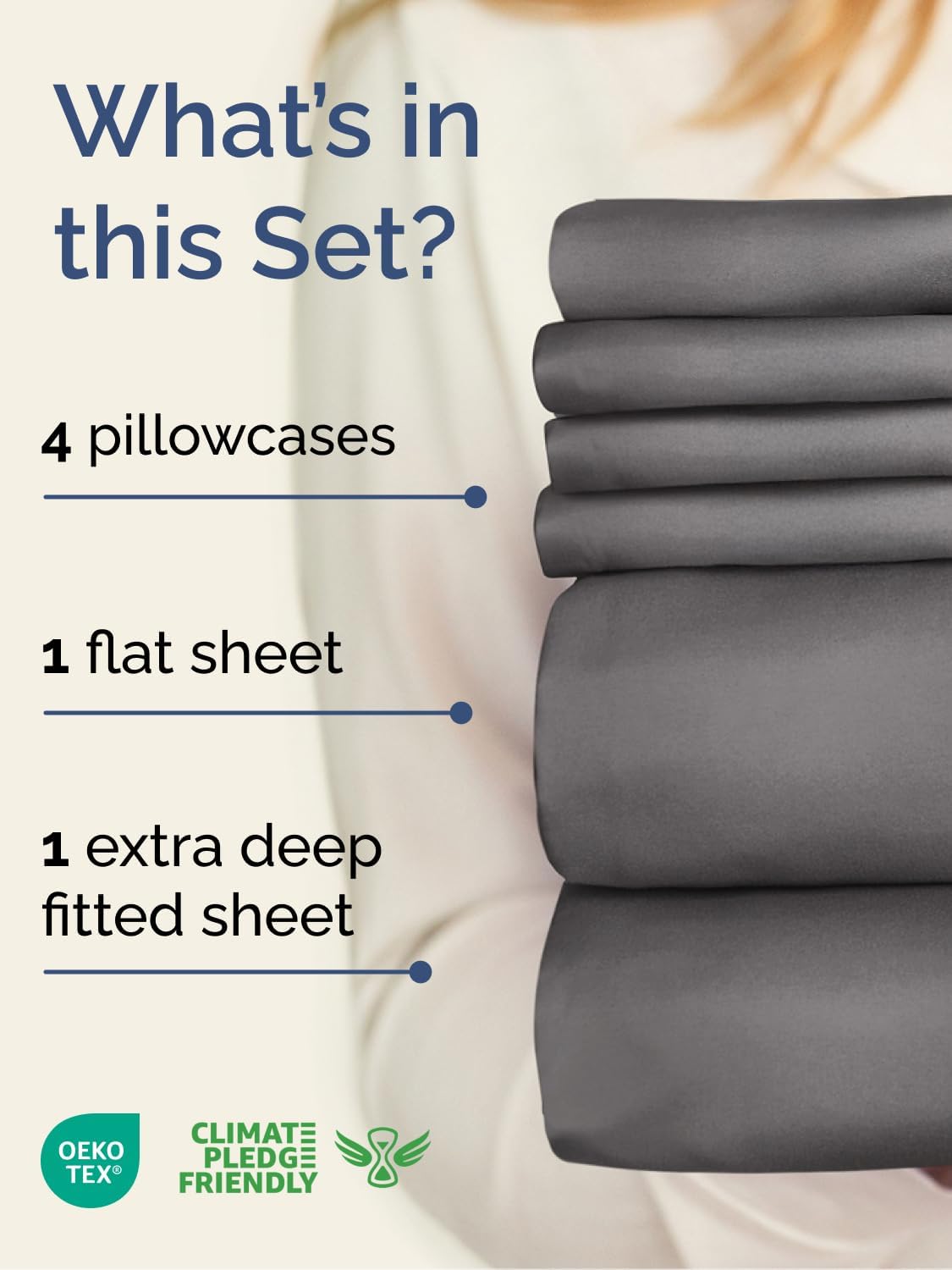 Extra Deep Queen Sheet Set - 6 Piece Breathable and Cooling Sheets - Hotel Luxur...