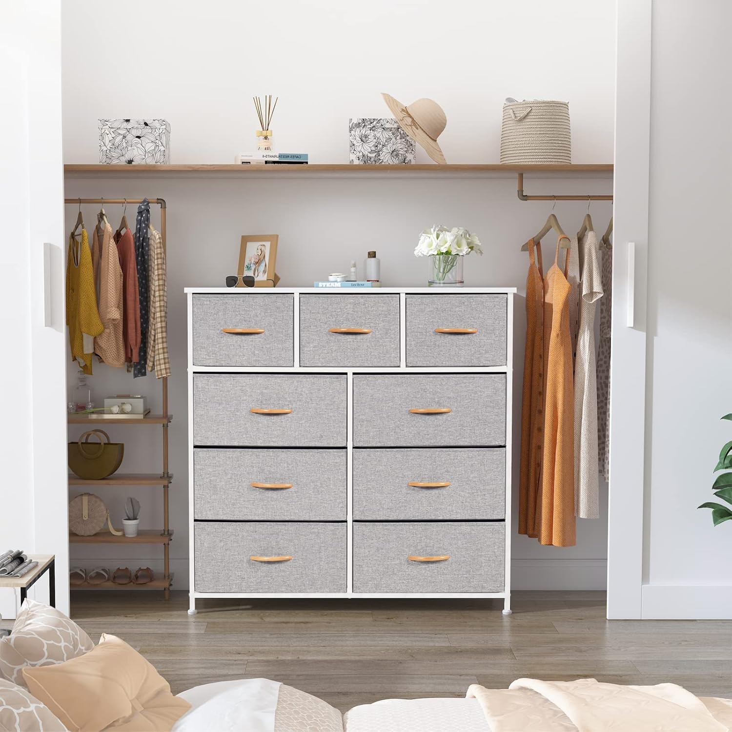LYNCOHOME Chest of Drawer Bedroom, 9 Drawers Dresser with Deep and Large Drawers...
