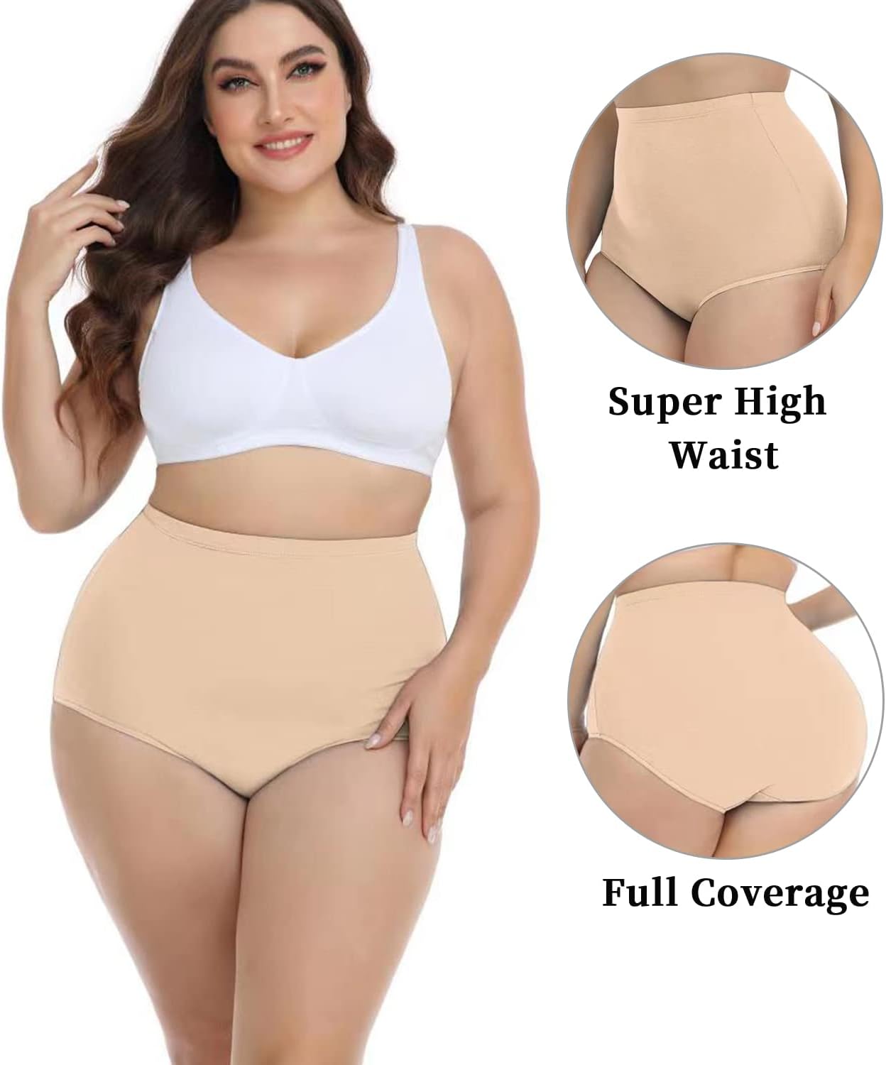 High-Quality wirarpa Women's Cotton Knickers, Special Super High Waisted Briefs,...