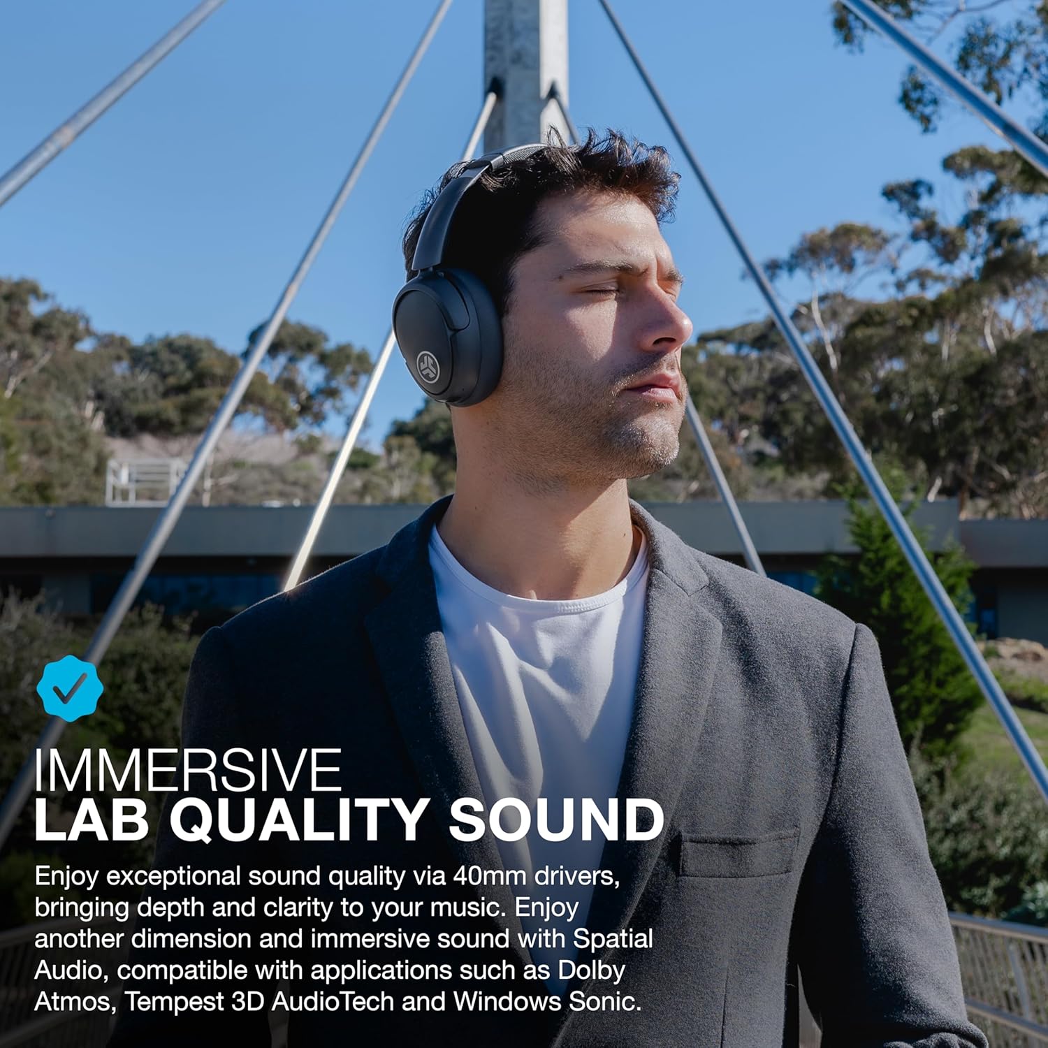 JLab JBuds Lux ANC Wireless Headphones, Graphite, Hybrid Active Noise Cancelling...