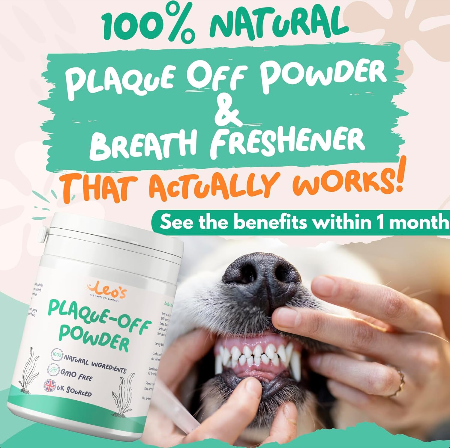 Leo's Plaque Off Powder For Dogs & Cats | 200g | Pet Teeth Cleaning | Cat & Dog...