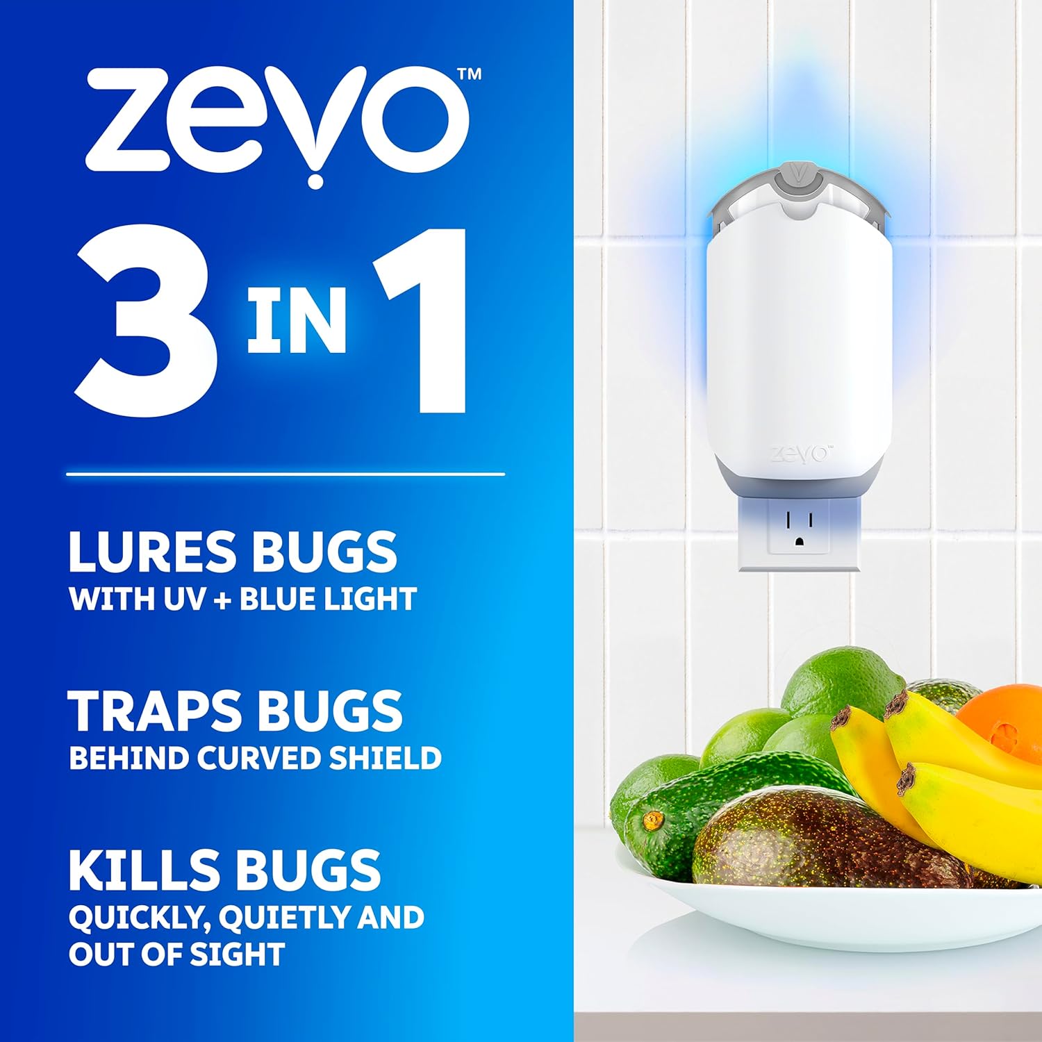 Zevo 2 Flying Insect Traps & 2 Refill Cartridges - Plug in Fly Trap & Indoor Bug...