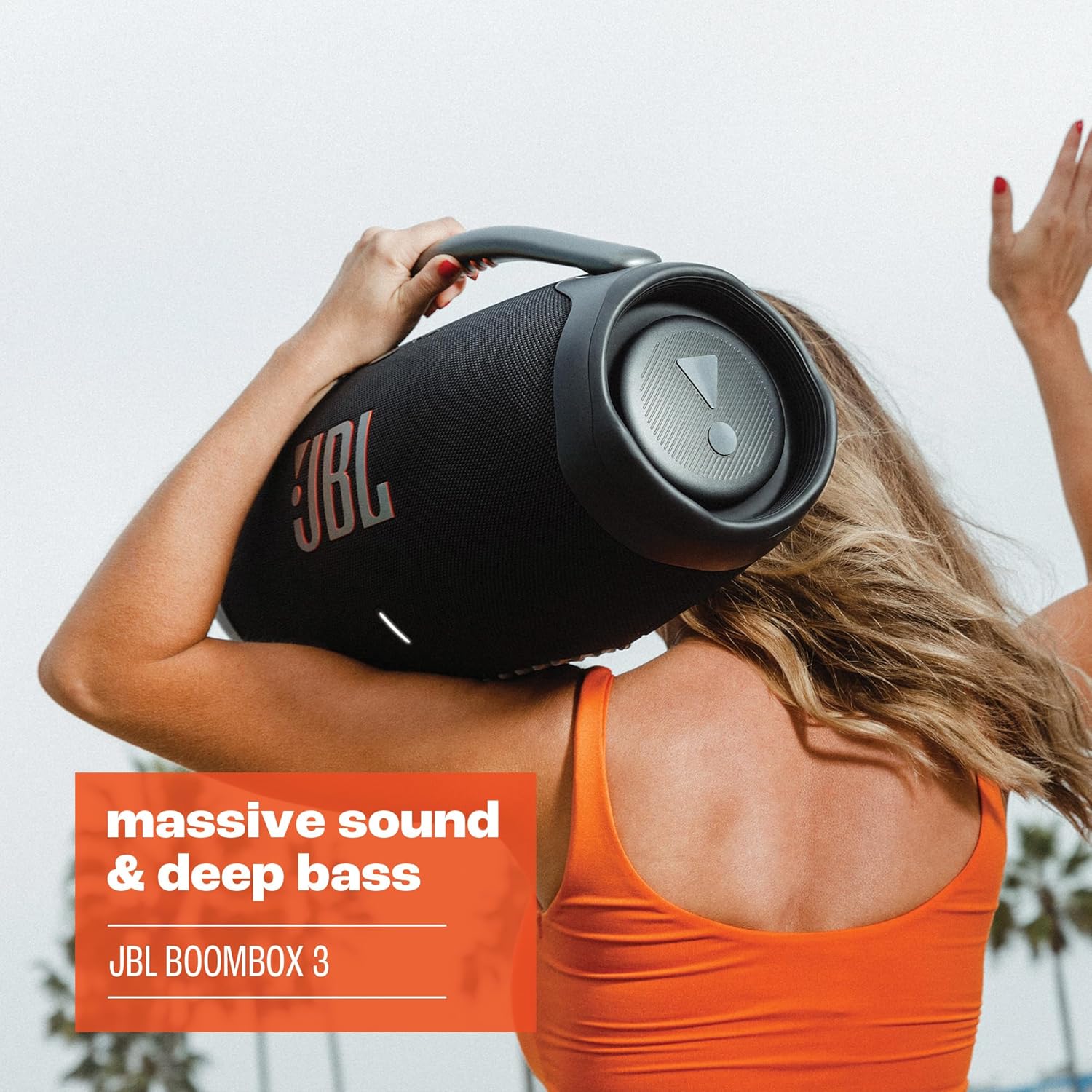 JBL Boombox 3 Black Portable Bluetooth Speaker with Massive Sound, Deepest Bass,...