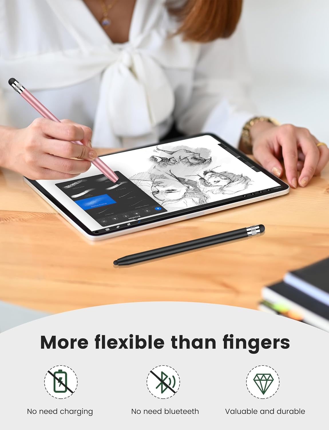 MEKO Stylus Pens for Touch Screens, Universal Tablet Pen Capacitive 2 in 1 Stylu...