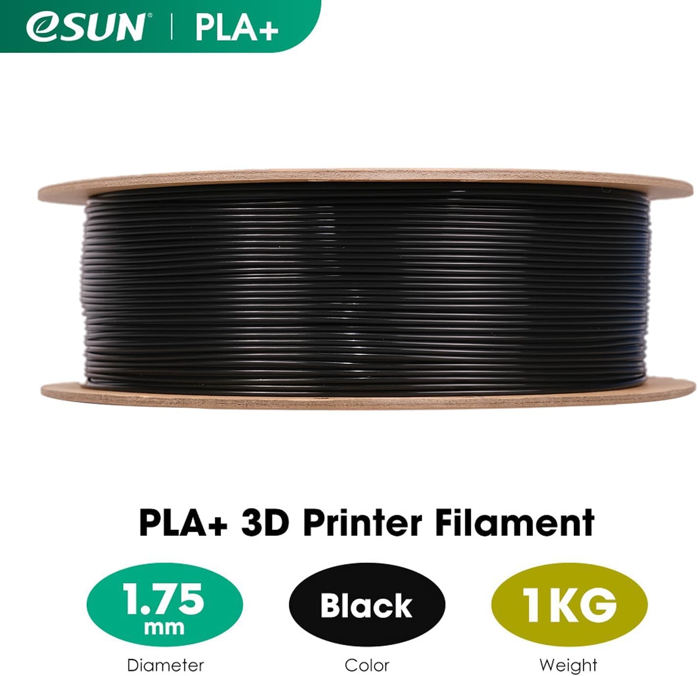 eSUN PLA+ Filament 1.75mm, Enhanced Toughness, Dimensional Accuracy +/- 0.03mm,...