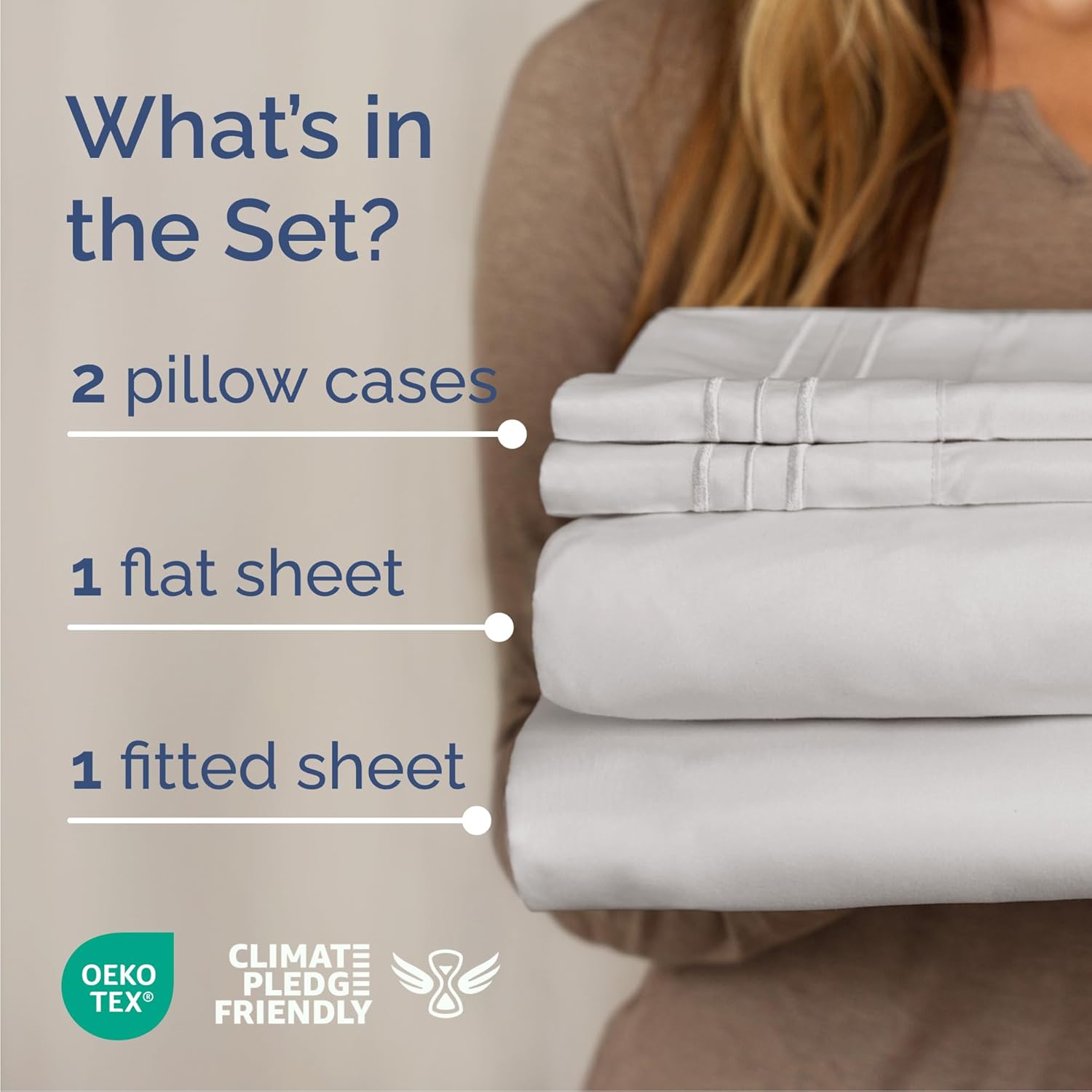 Queen Size 4 Piece Sheet Set, Special Bedding Set with Comfy Breathable Fabric,...