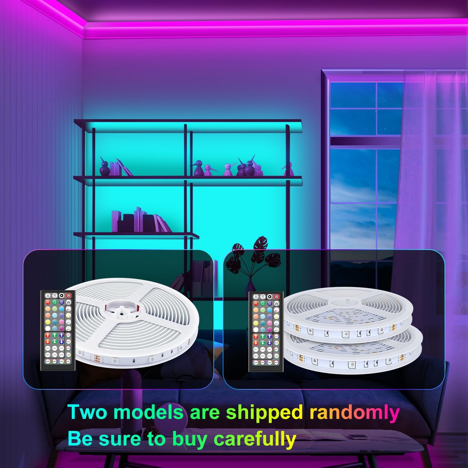 Mexllex LED Strip Lights 30M, Music Sync Color Changing RGB LED Strip with Remot...