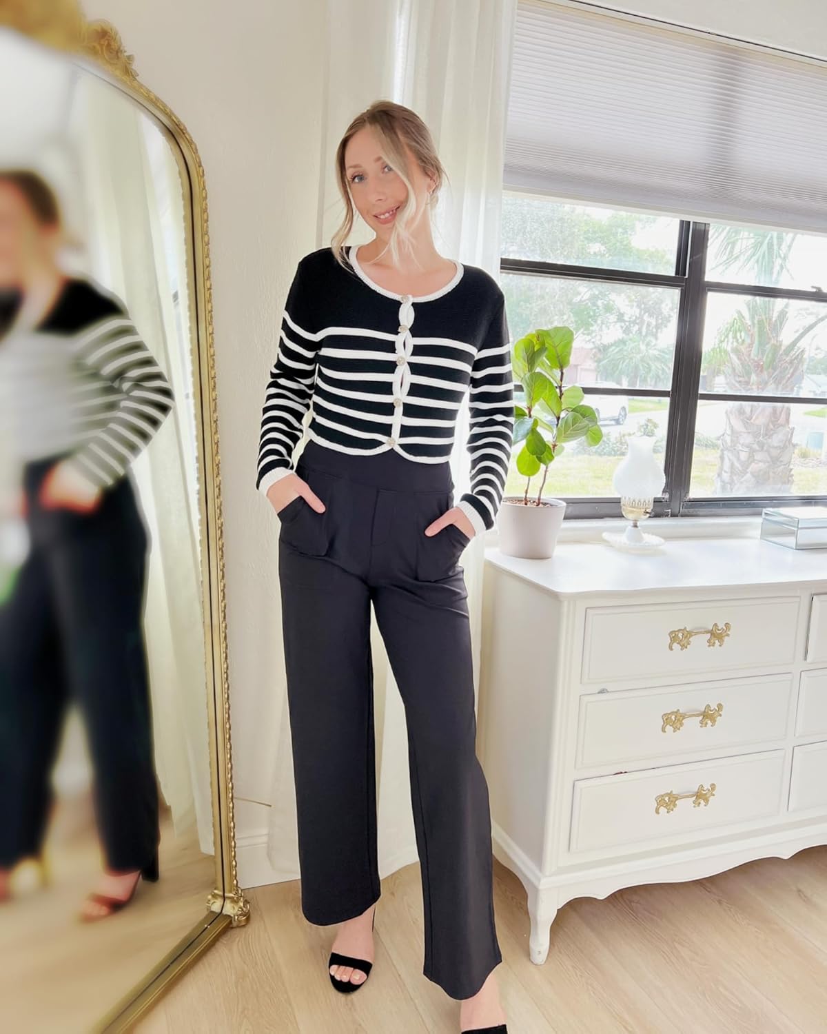 G4Free EverGoing Yoga Pants Women Wide Leg Pants with Pockets High Waist Stretch...