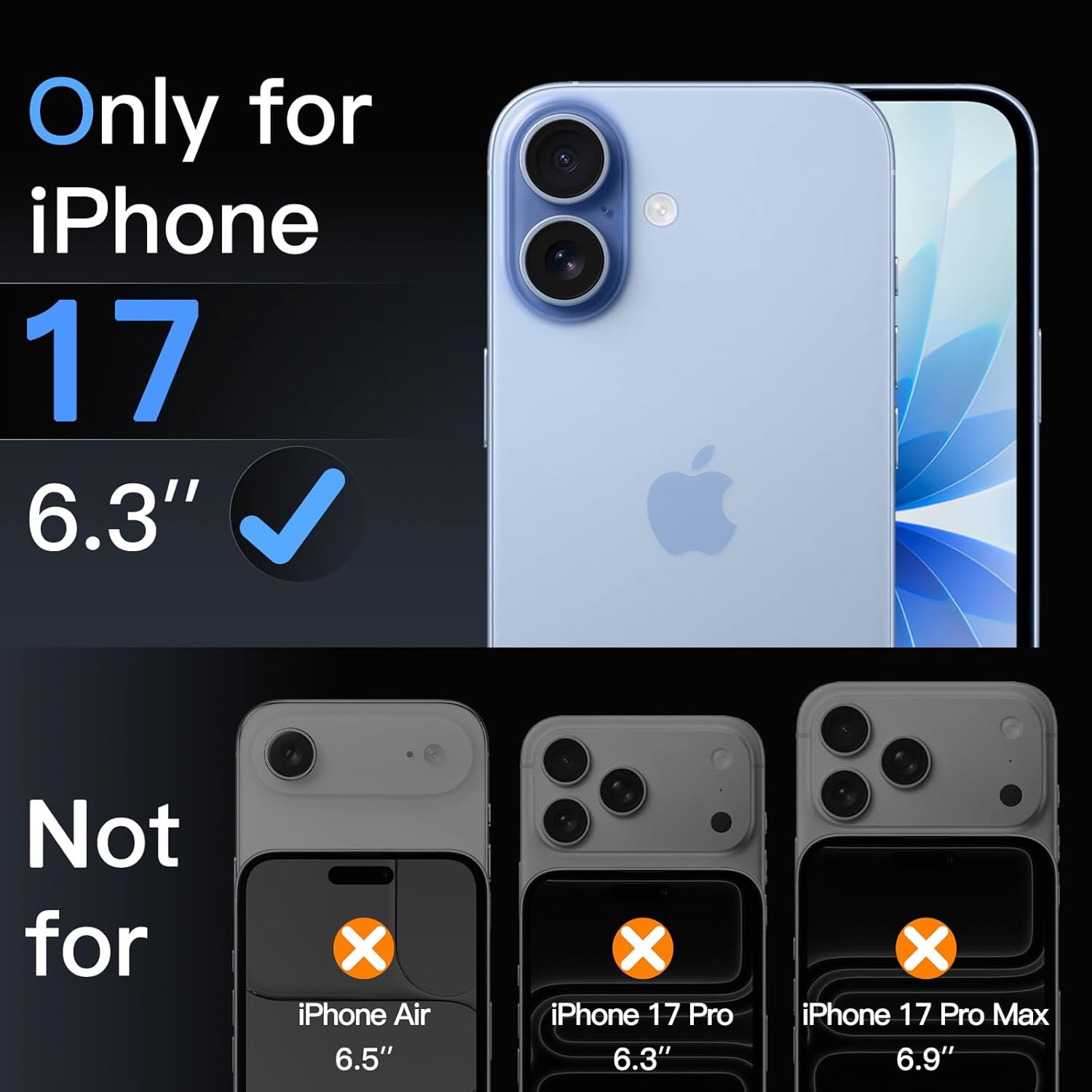 JETech Screen Protector for iPhone 17 6.3-Inch, Tempered Glass Film with Easy In...