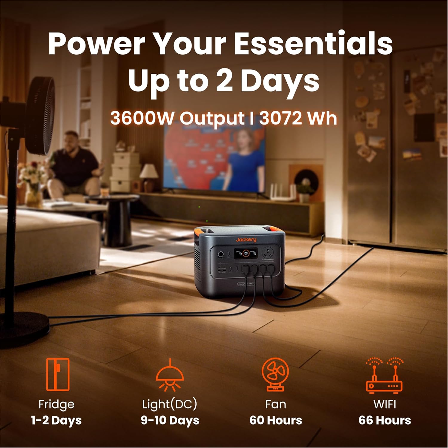 Jackery HomePower 3000 Portable Power Station with 2X 200W Solar Panels, 3600W (...