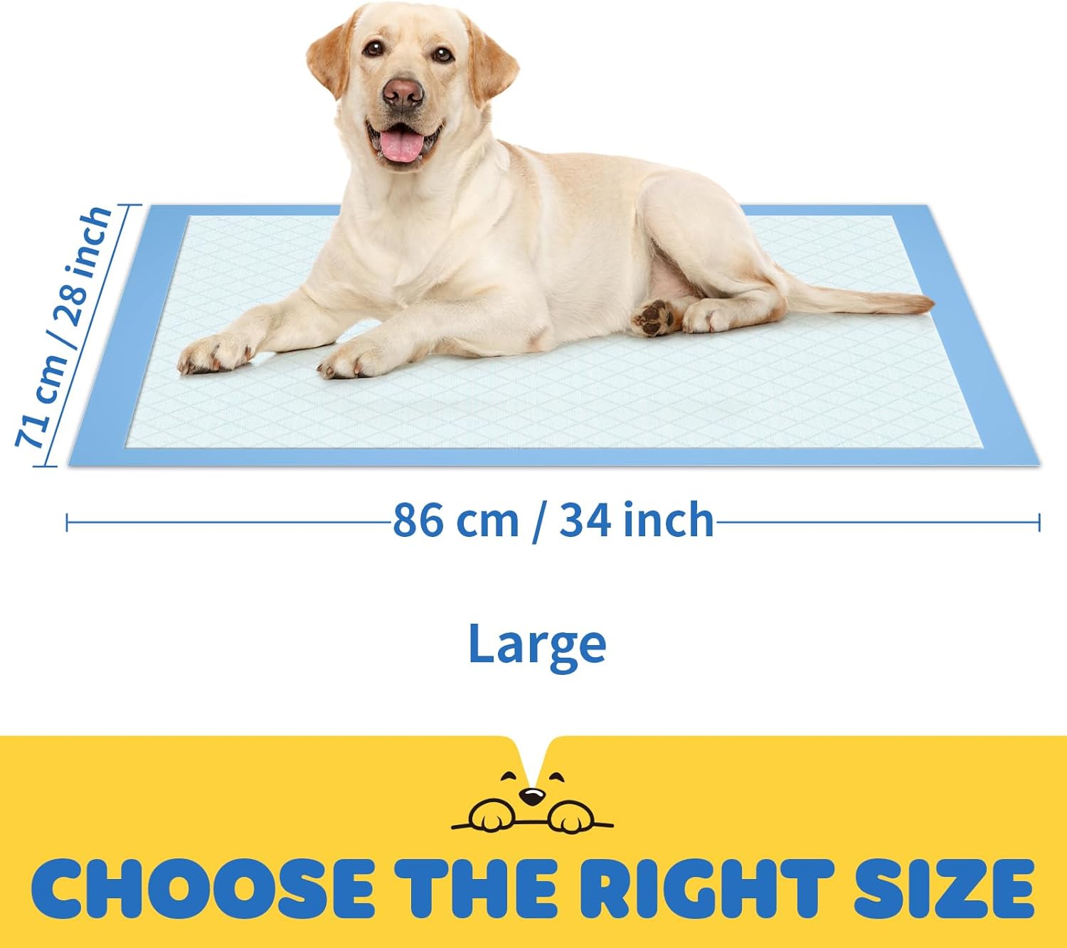 Extra Large Puppy Pads 86 x 70 cm, Pack of 100, Pee Pads for Dogs Potty Training...