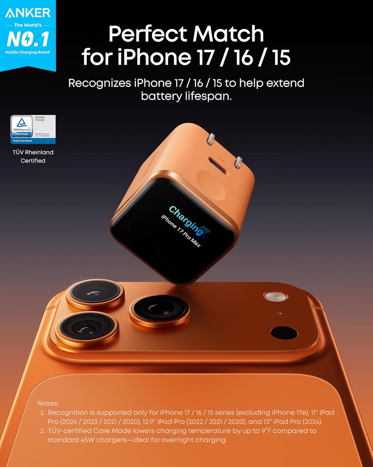 Anker Smart Display Charger, Anker Nano 45W GaN Fast Charging USB C Charger Bloc...