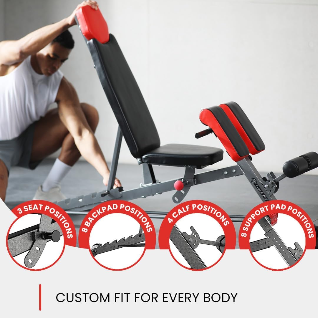 Finer Form Multi-Functional FID Weight Bench for Full All-in-One Body Workout –...