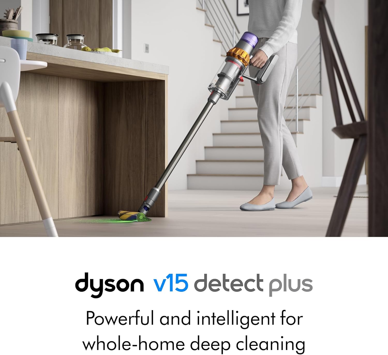 Dyson V15 Detect Plus Cordless Vacuum, Illumination Reveals dust, 240AW, 3 Power...