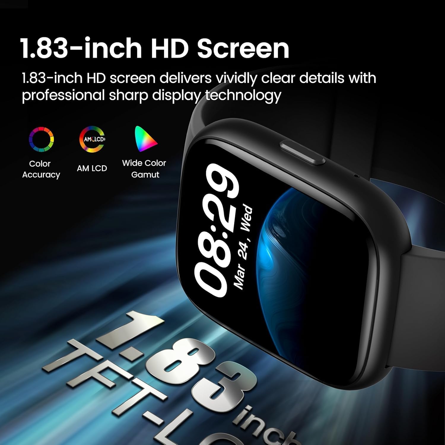 Smart Watch with Alexa Built-in, 1.83" HD Fitness Watch with Bluetooth Calling,...
