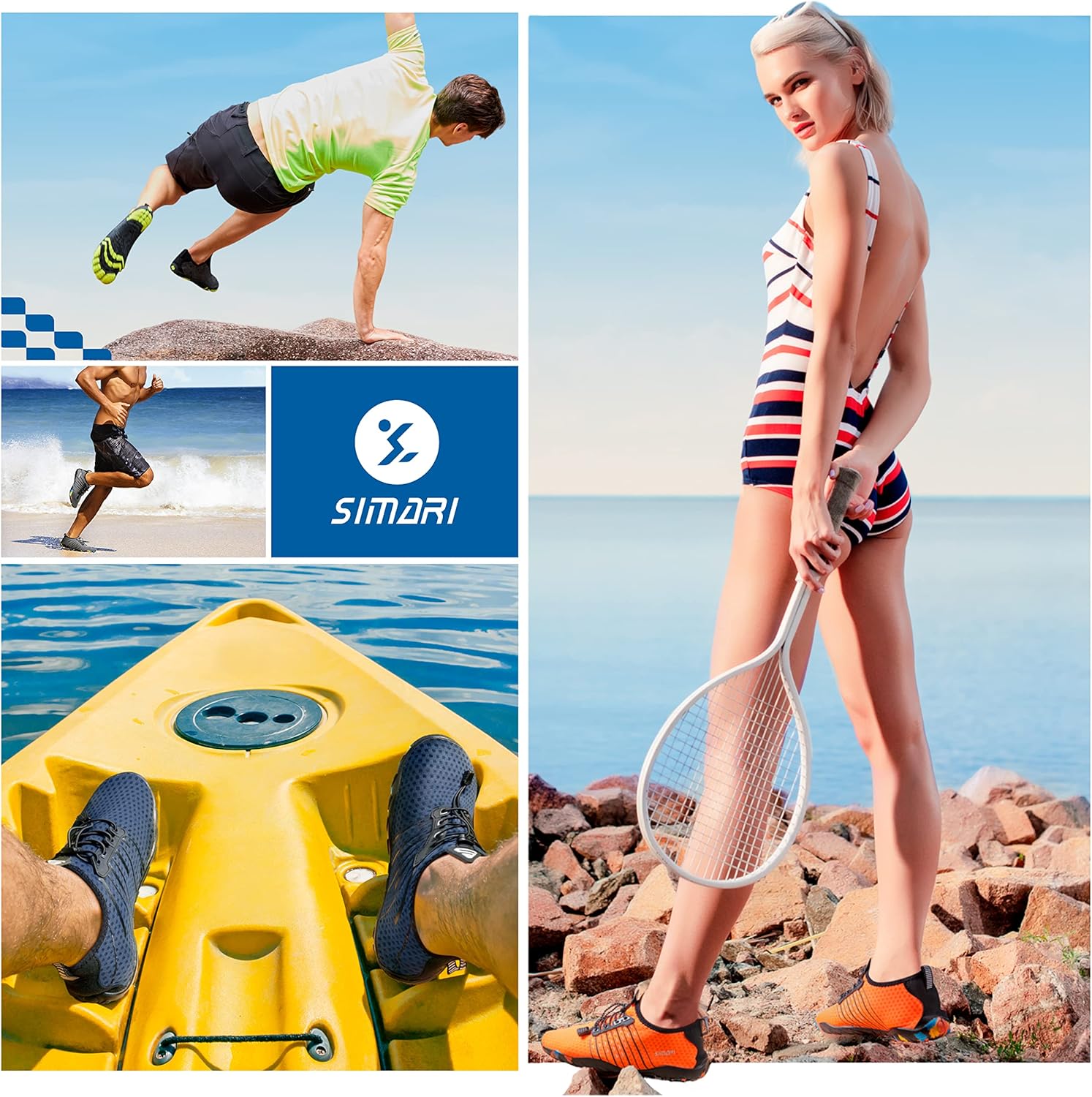 SIMARI Water Shoes for Women Men - Barefoot Quick-Dry Aqua Socks | Lightweight S...