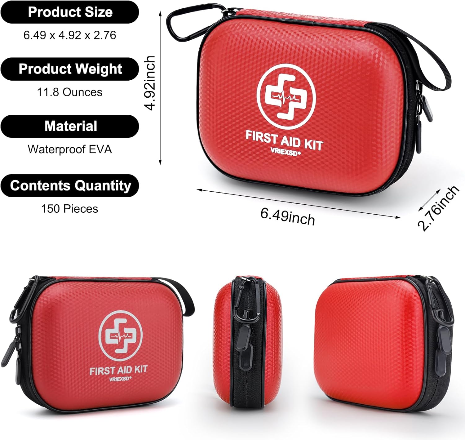 Mini First Aid Kit, Special 150 Piece Small Waterproof Medical Kit for Home, Aff...