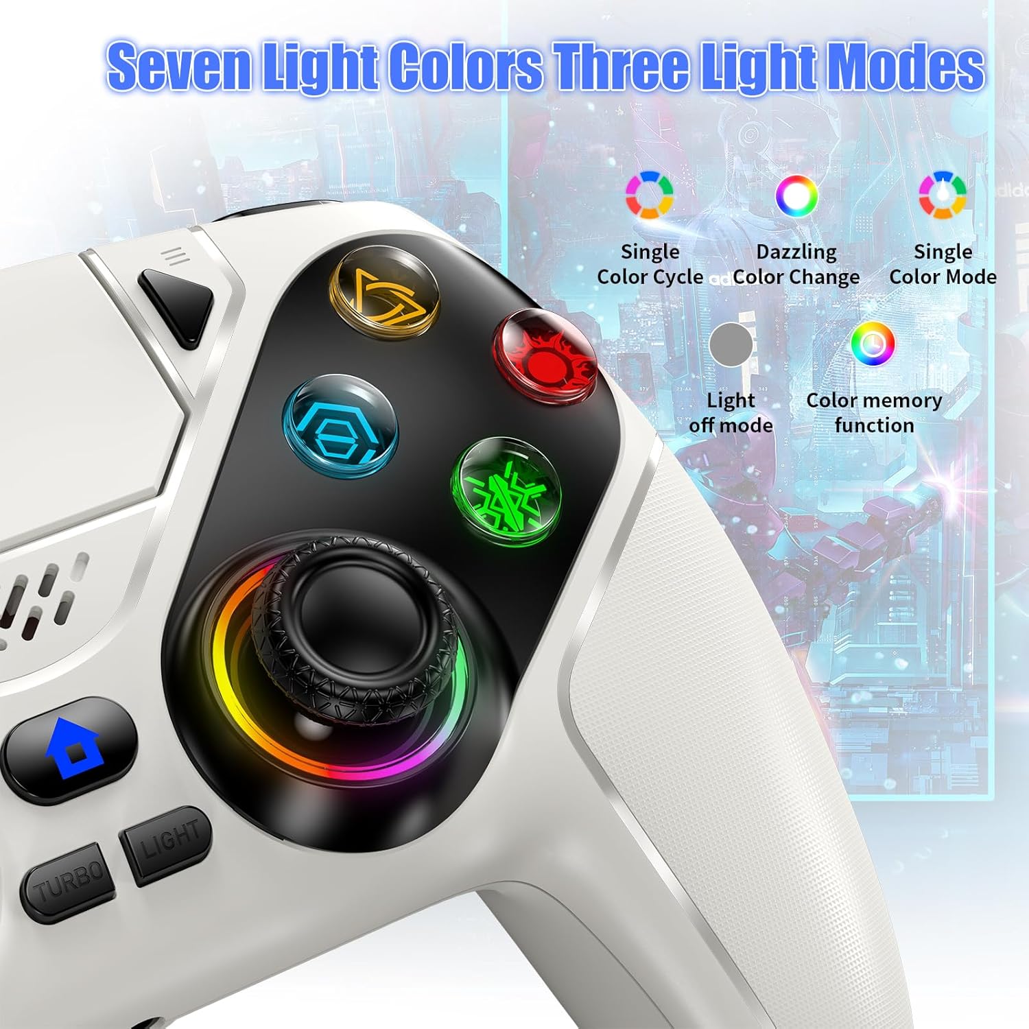 Innovative Gamrombo LED Wireless Controller, Special Gamepad for PS5 Pro/Slim/PC...