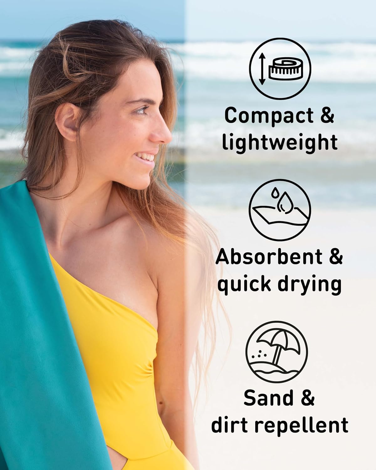 Fit-Flip Microfibre Towel, Special Compact Towel, Innovative Ultra Lightweight T...