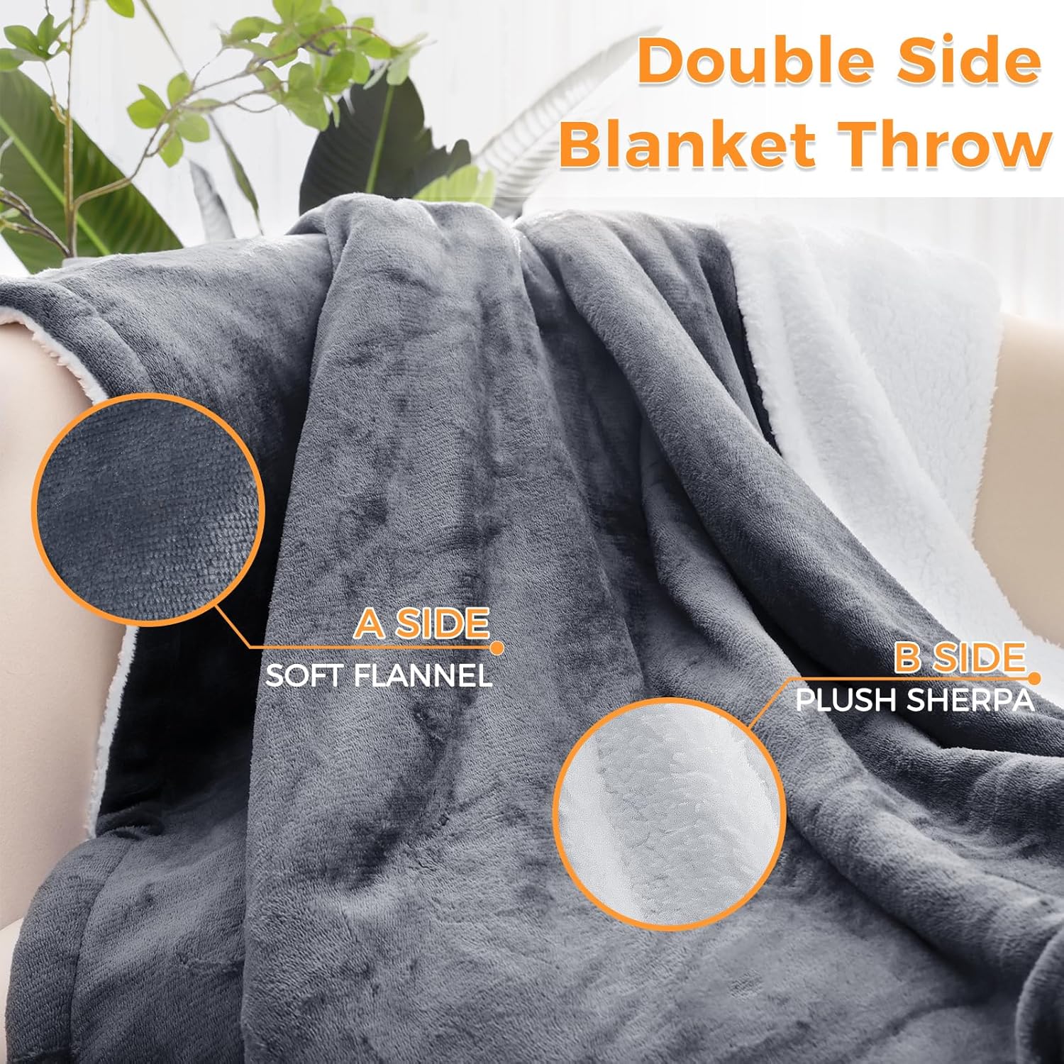 Heated Blanket Electric Throw 160x130CM, 10 Levels &1-9H Timer Auto-Off, Machine...