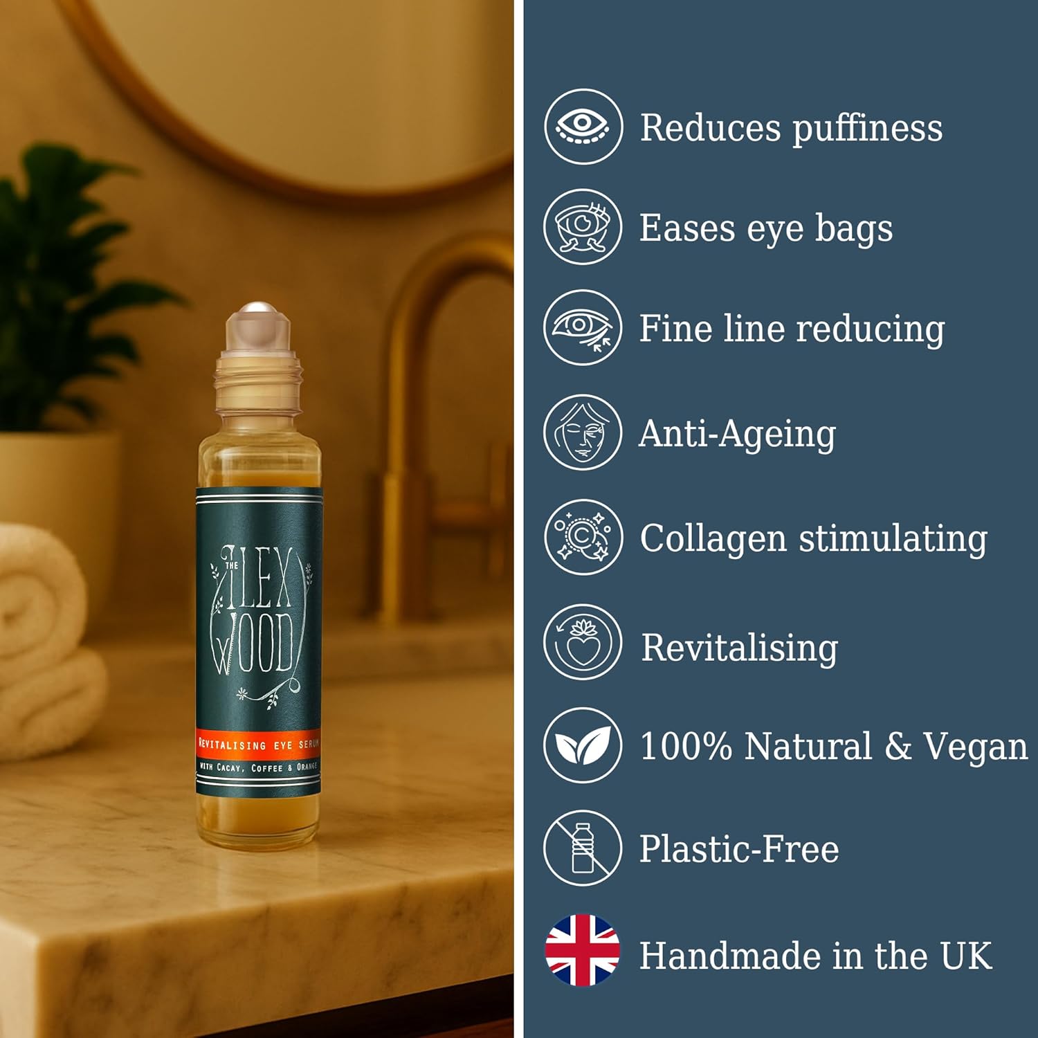 The Ilex Wood - Revitalising Eye Serum. An all-natural vegan anti-ageing serum w...