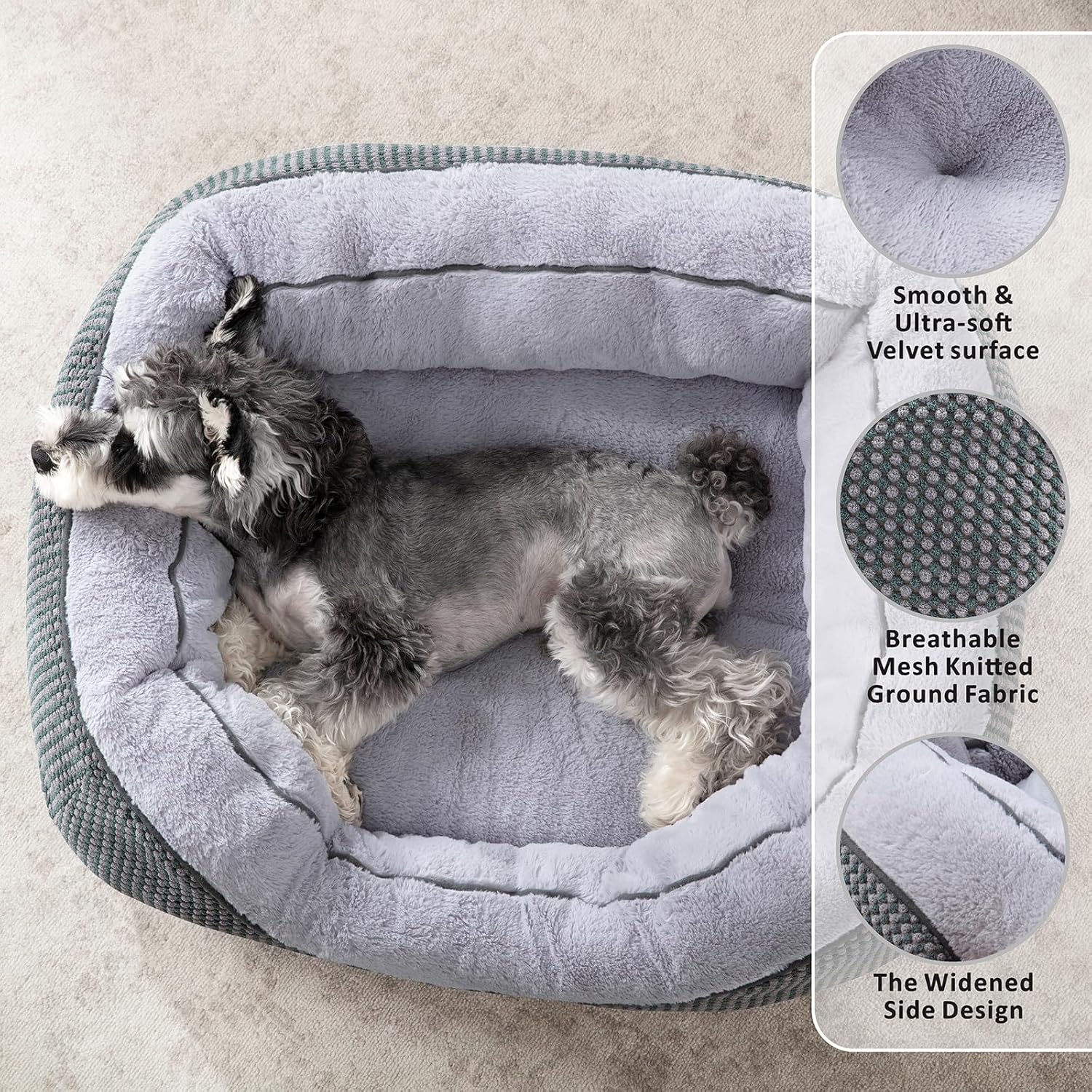 INVENHO Medium Dog Beds for Medium Dogs Washable, Rectangle Dog Bed Medium Size...