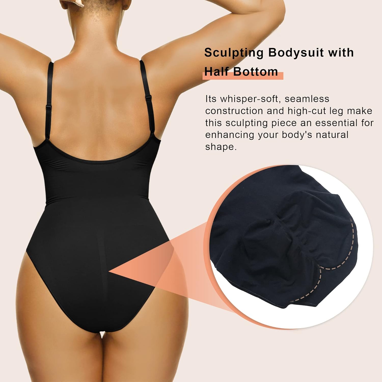 SHAPERX Women's Seamless Shapewear Bodysuit Tummy Control Body Shaper Waist Snat...