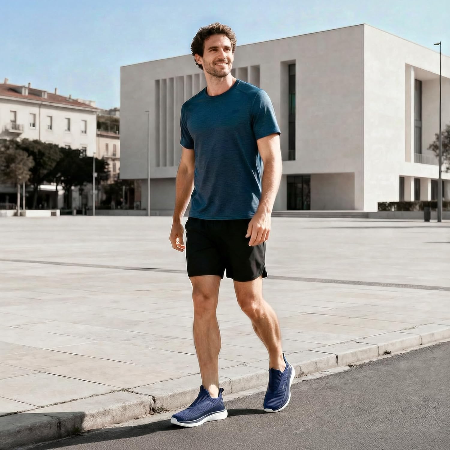 FitVille Mens Wide Fit Slip On Trainers, Special Extra Wide Width Walking Shoes,...