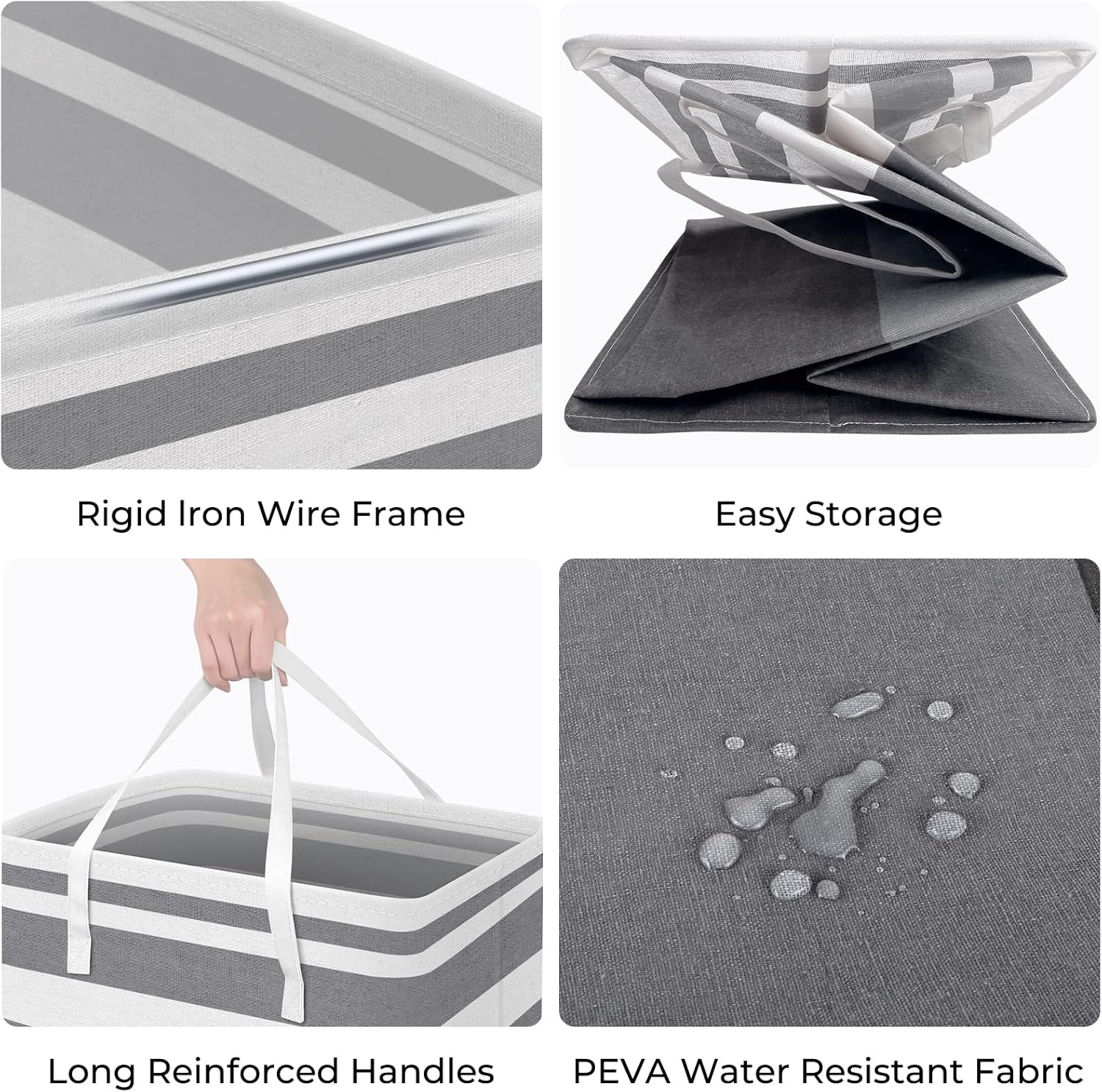 HomeHacks 2 Pack Large Laundry Baskets, Waterproof, Freestanding Laundry Hampers...