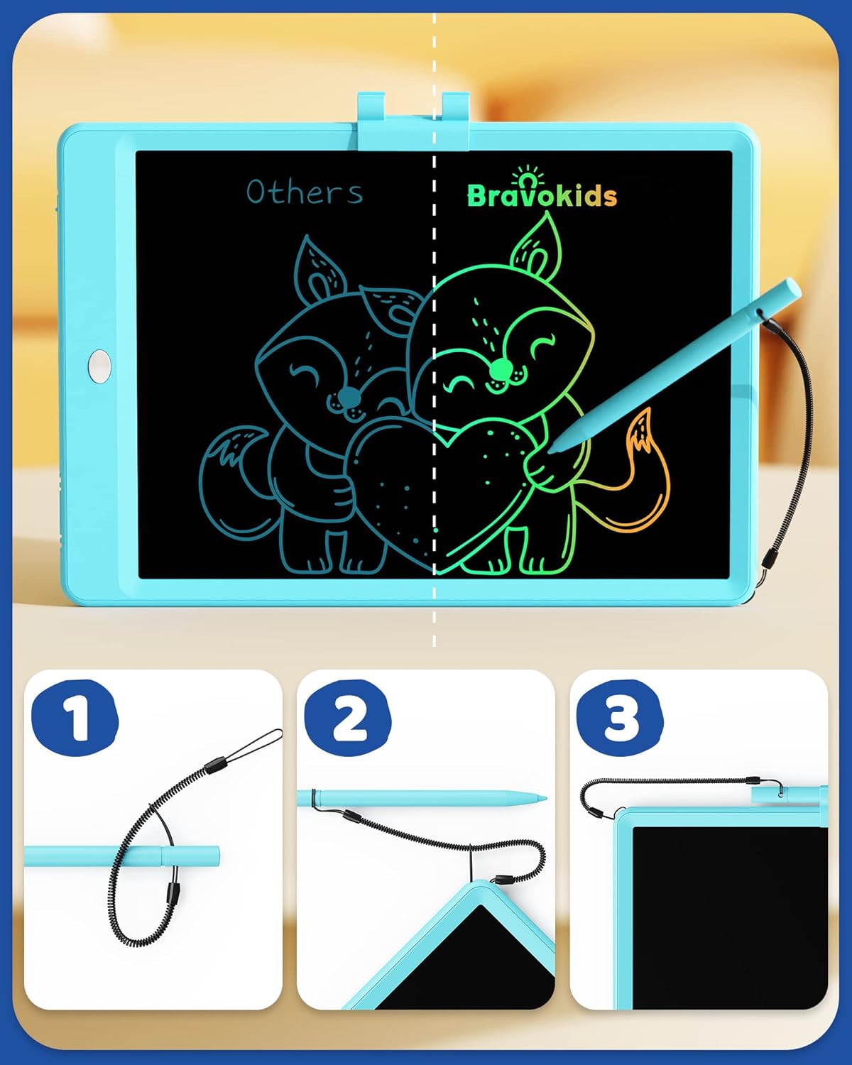 Bravokids Toys for 3-6 Years Old Girls Boys, LCD Writing Tablet 10 Inch Doodle B...