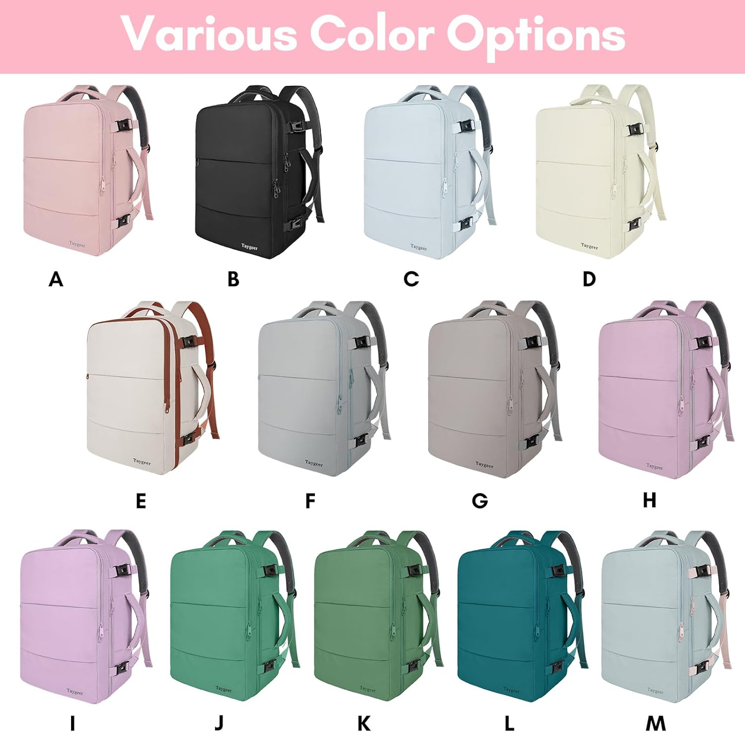 Taygeer Travel Backpack for Women, Carry On Backpack with Water Bottle Pocket &...