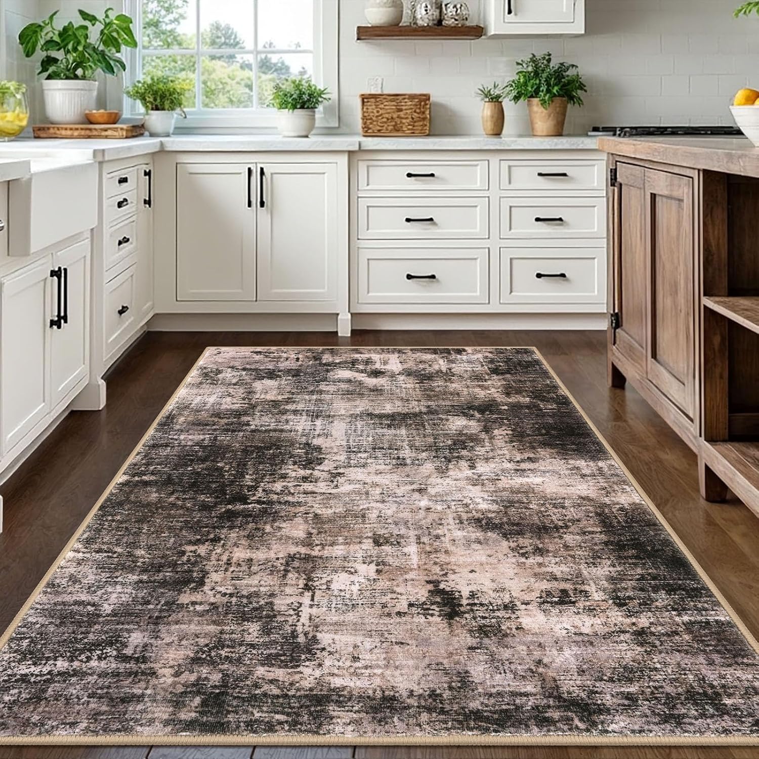 IOHOUZE Abstract Area Rugs, Unique Washable Rug for Living Room, Special Non-Sli...