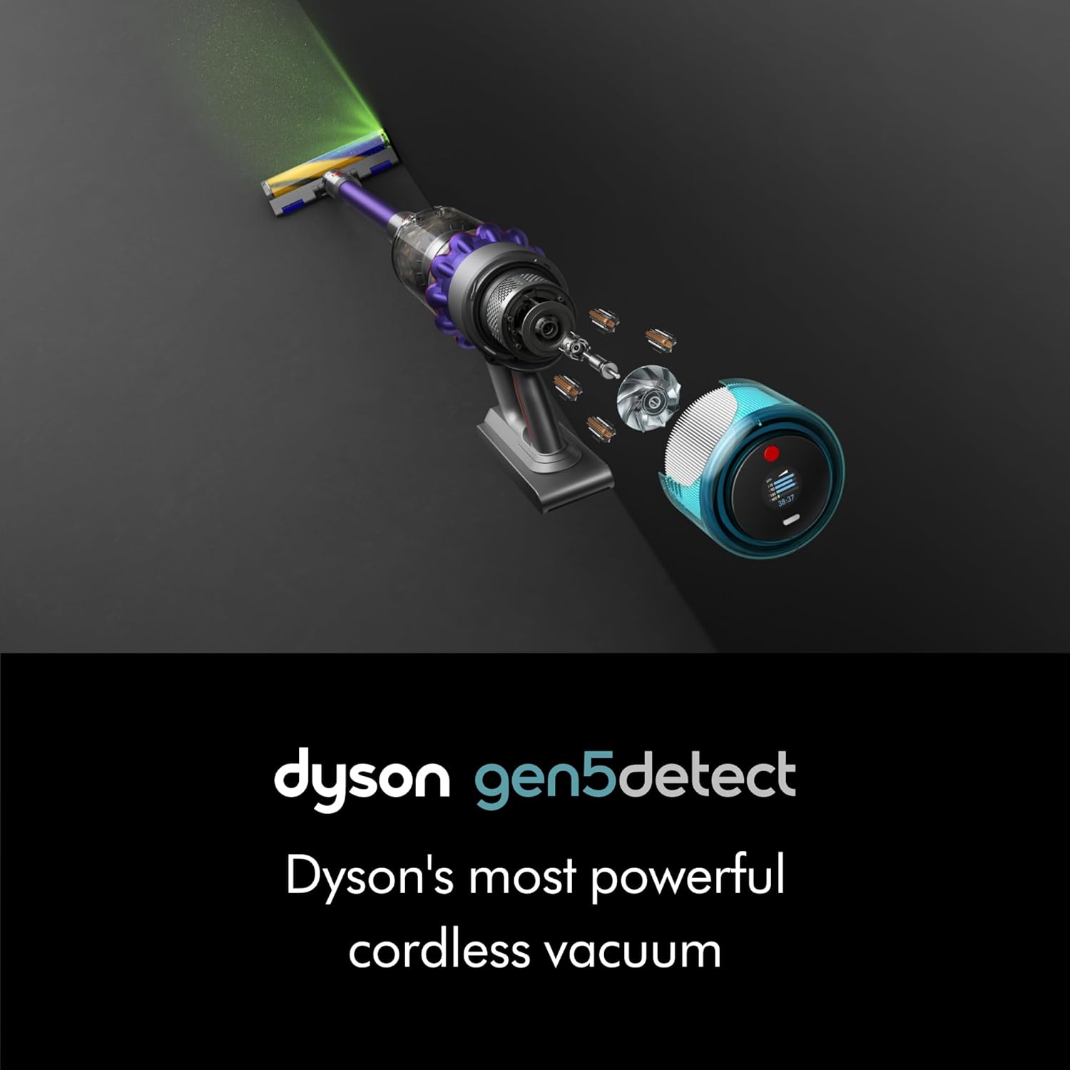 Dyson Gen5detect Cordless Vacuum, 280AW, 3 Power Modes, Up to 70 Minutes,² Illum...