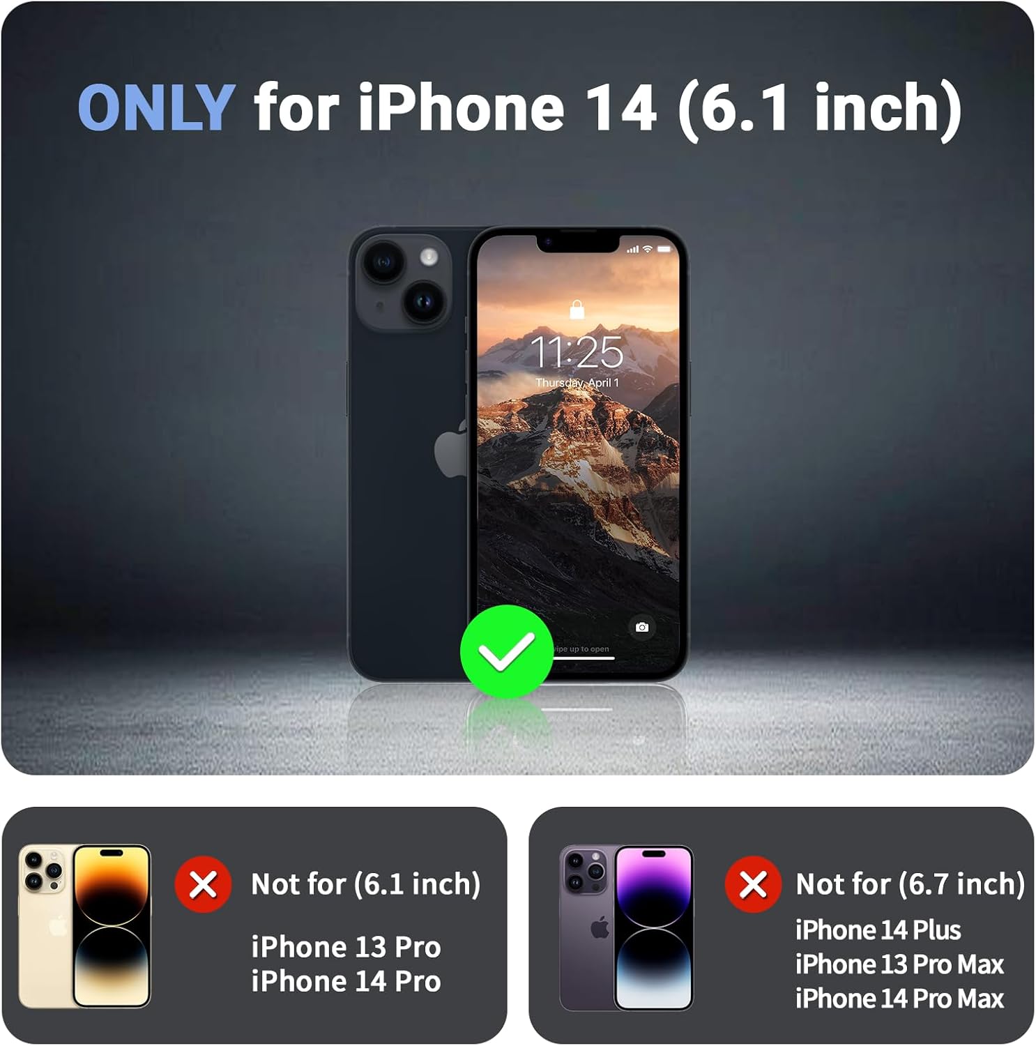 Magnetic for iPhone 14 Case, [Compatible with MagSafe][Military Grade Drop Prote...