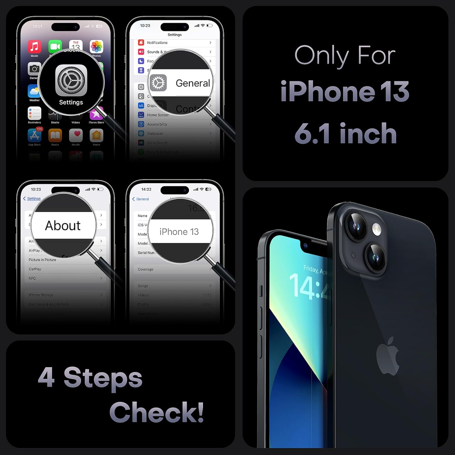 TOCOL for iPhone 13 Case, Fit for MagSafe, Upgraded Full Camera Protection, 14FT...