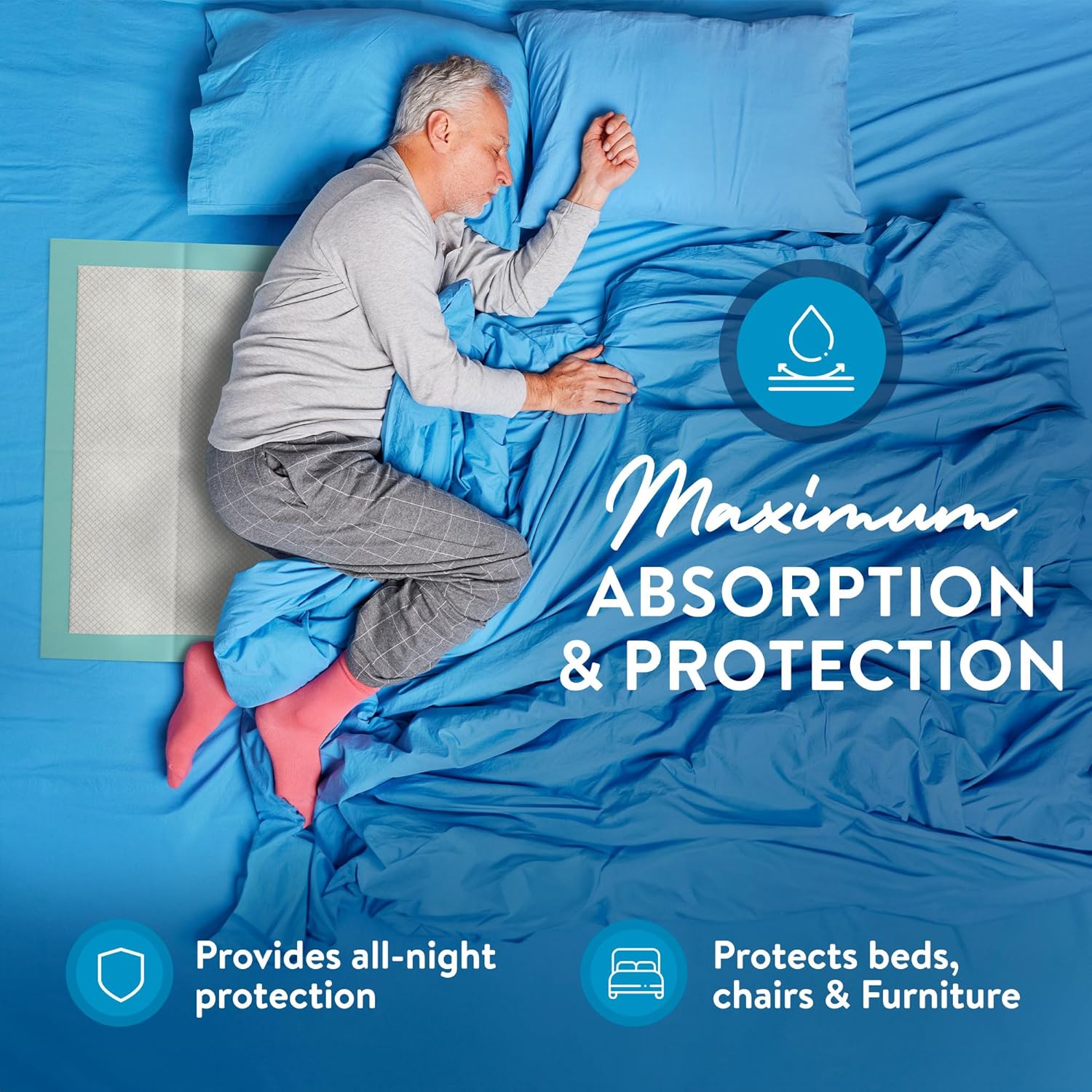 Inspire Extra Large Super Absorbent Disposable Bed Pads for Chronic Incontinence...