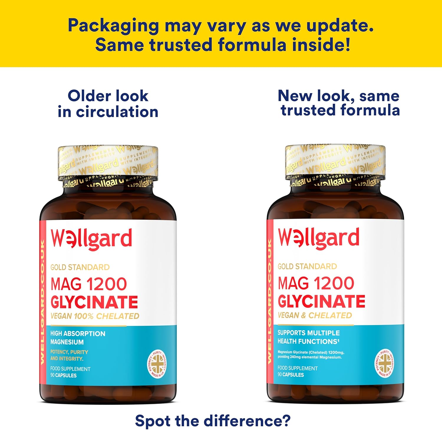 Pure Magnesium Glycinate by Wellgard - Not Mixed with Citrate or Malate, High-St...