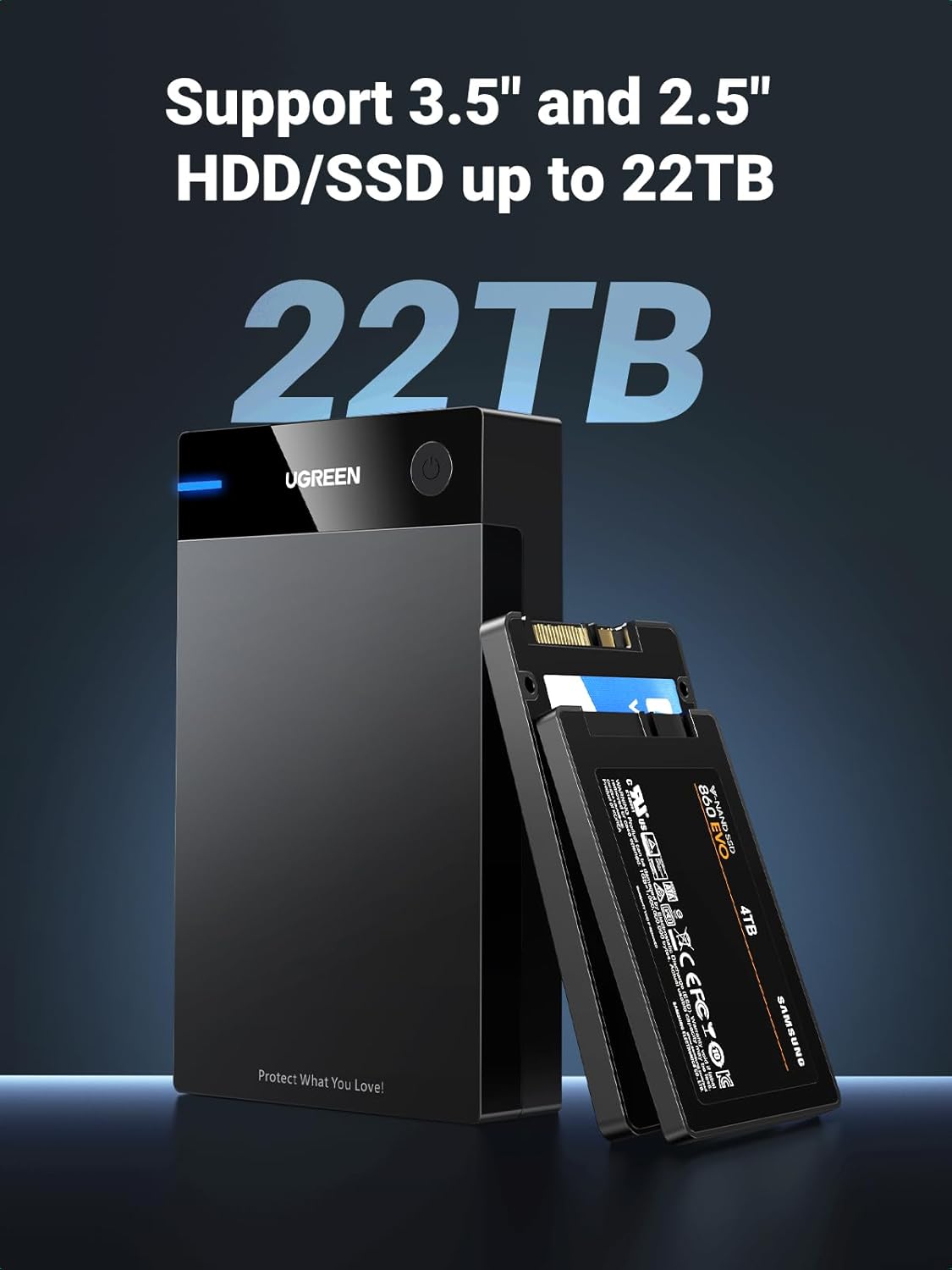 UGREEN Hard Drive Enclosure, SATA to USB 3.0 HDD C...