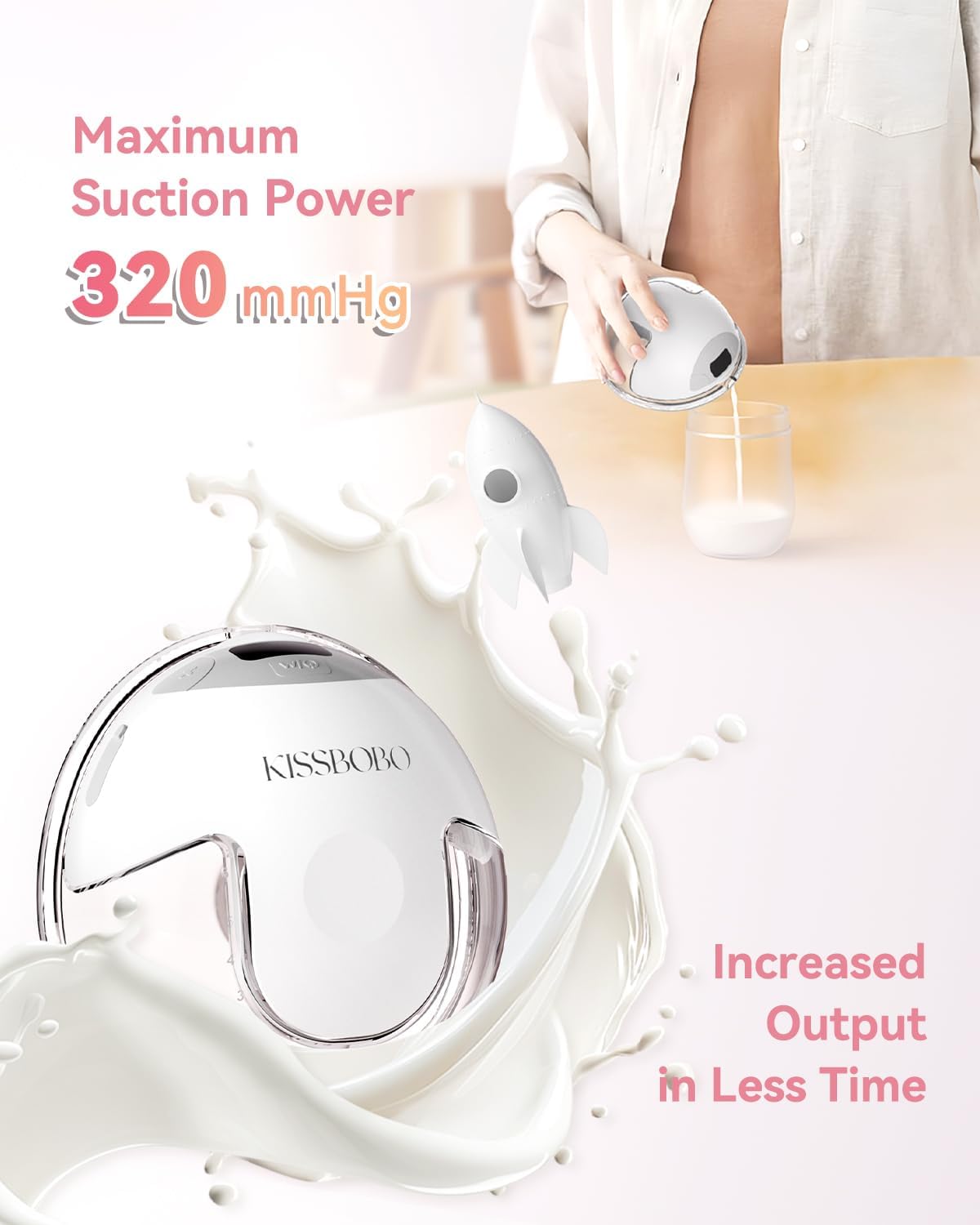 KISSBOBO K5 Electric Breast Pump, Special Wearable Electrical Pump, Convenient H...