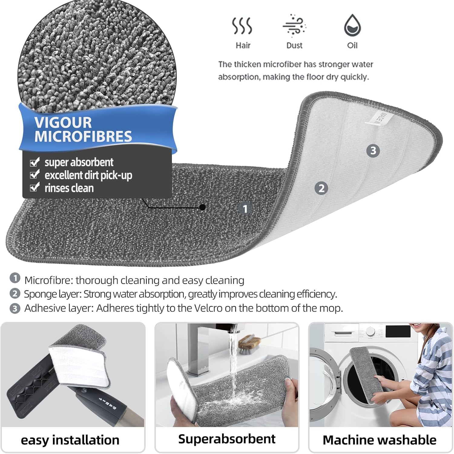 Affordable Microfibre Spray Mops, Special Floor Cleaning Mop with 360 Degree Rot...