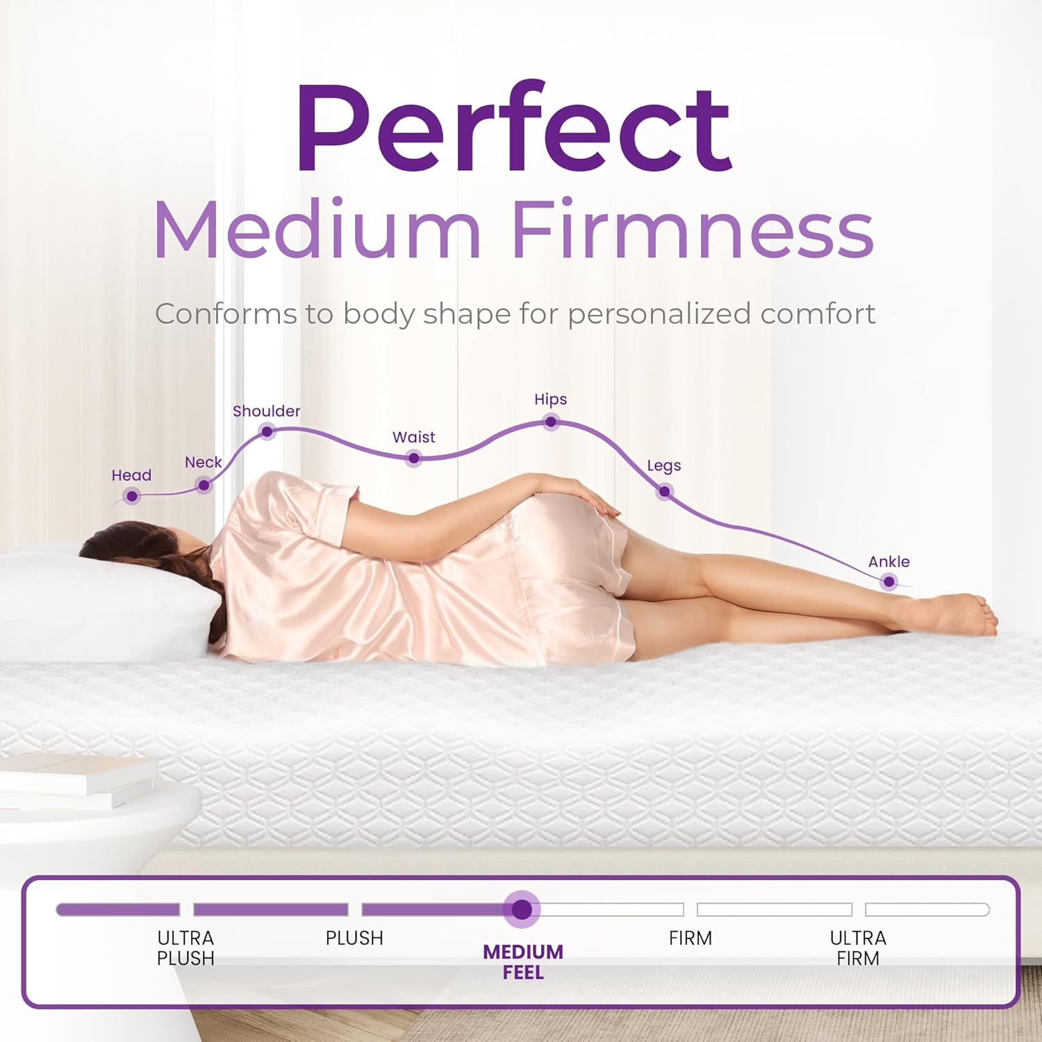 GAESTE 8 Inch Full Cooling Gel Memory Foam Mattress for Cool Sleep Medium Firm C...