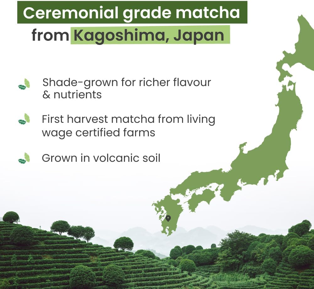 PureChimp Ceremonial Grade Matcha Powder 50g. 100% Pure Green Tea. Shade-Grown f...