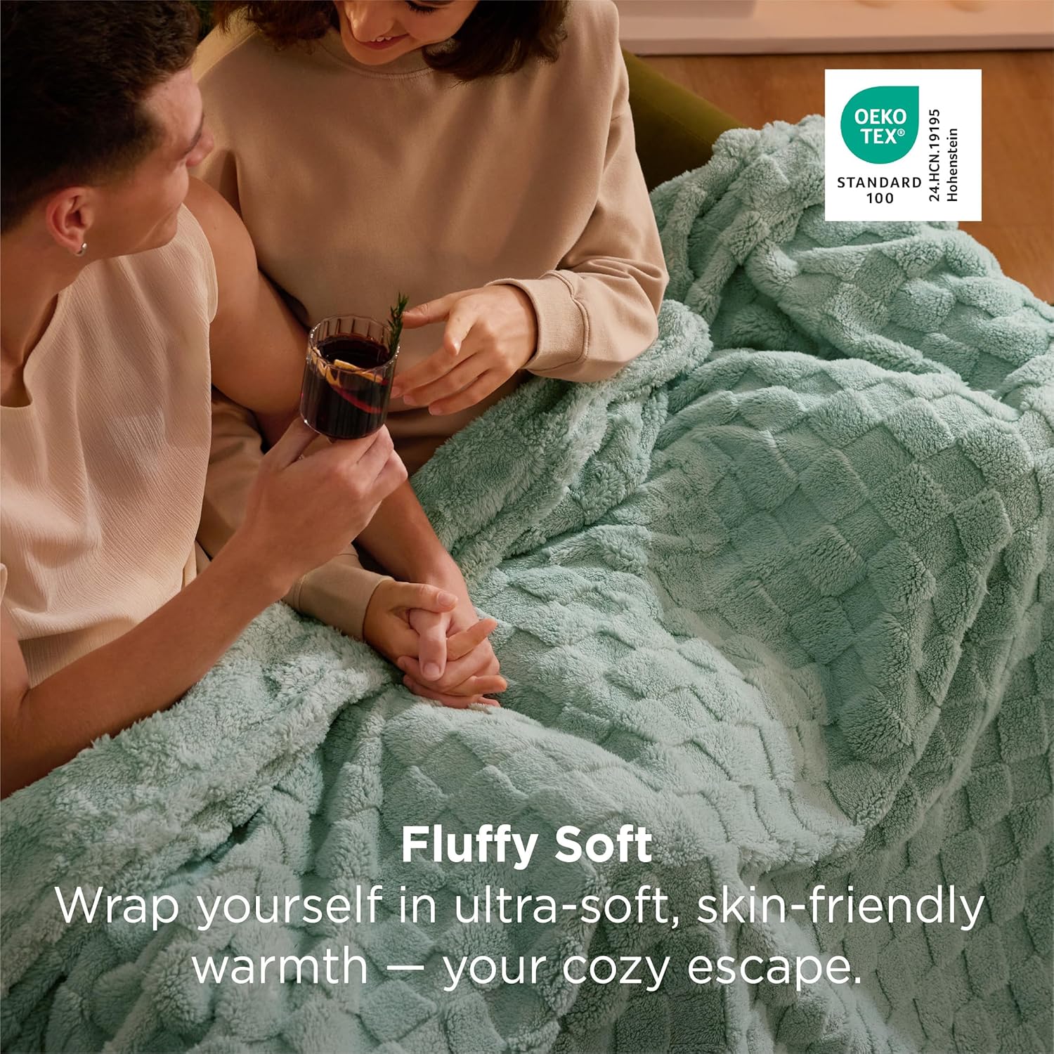 Bedsure GentleSoft Sage Green Throw Blanket for Couch - Checkered Fleece Blanket...