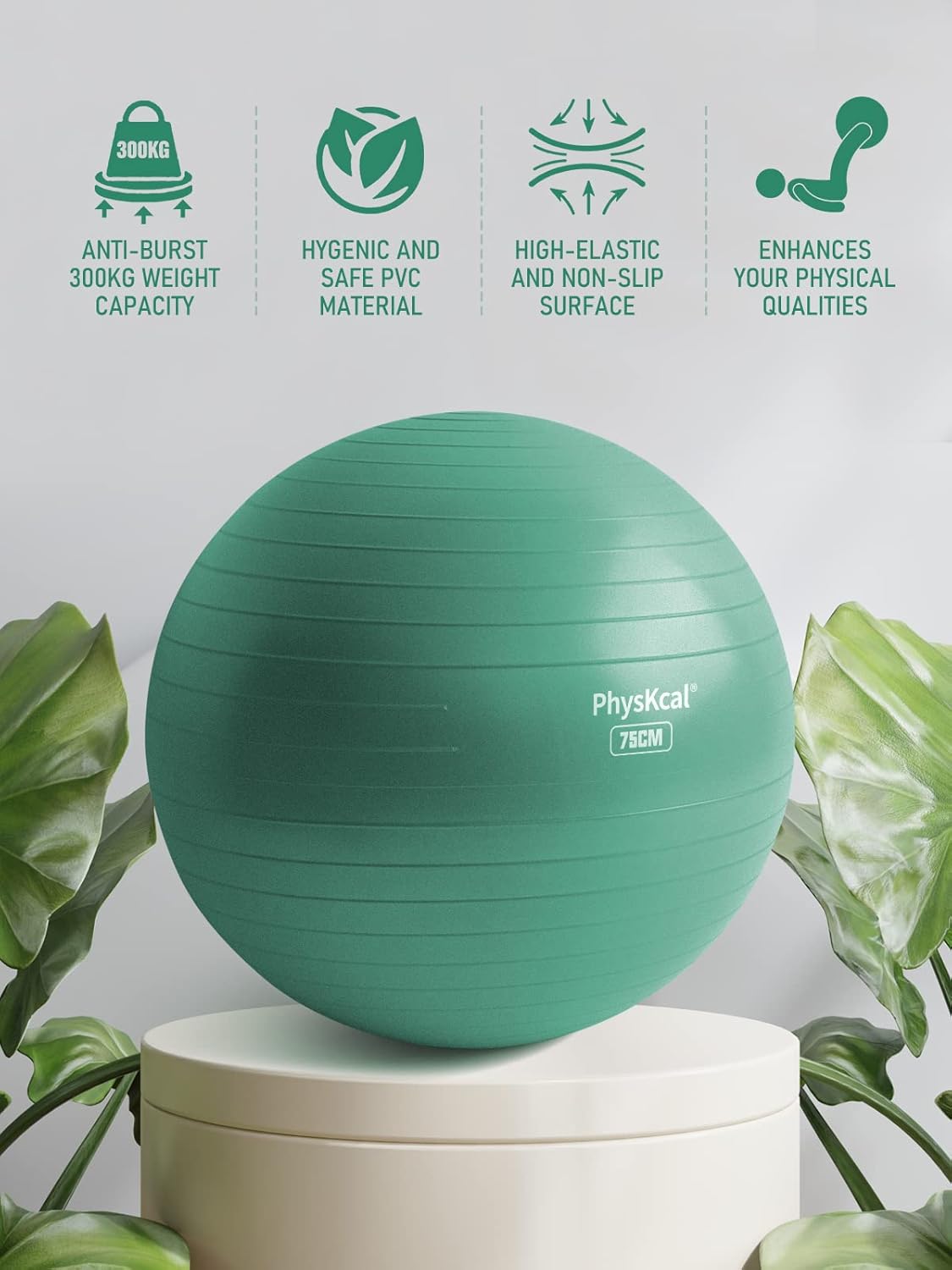 Gym Ball for Exercise, Durable Fitness Swiss Ball for Yoga and Pilates, High-Qua...