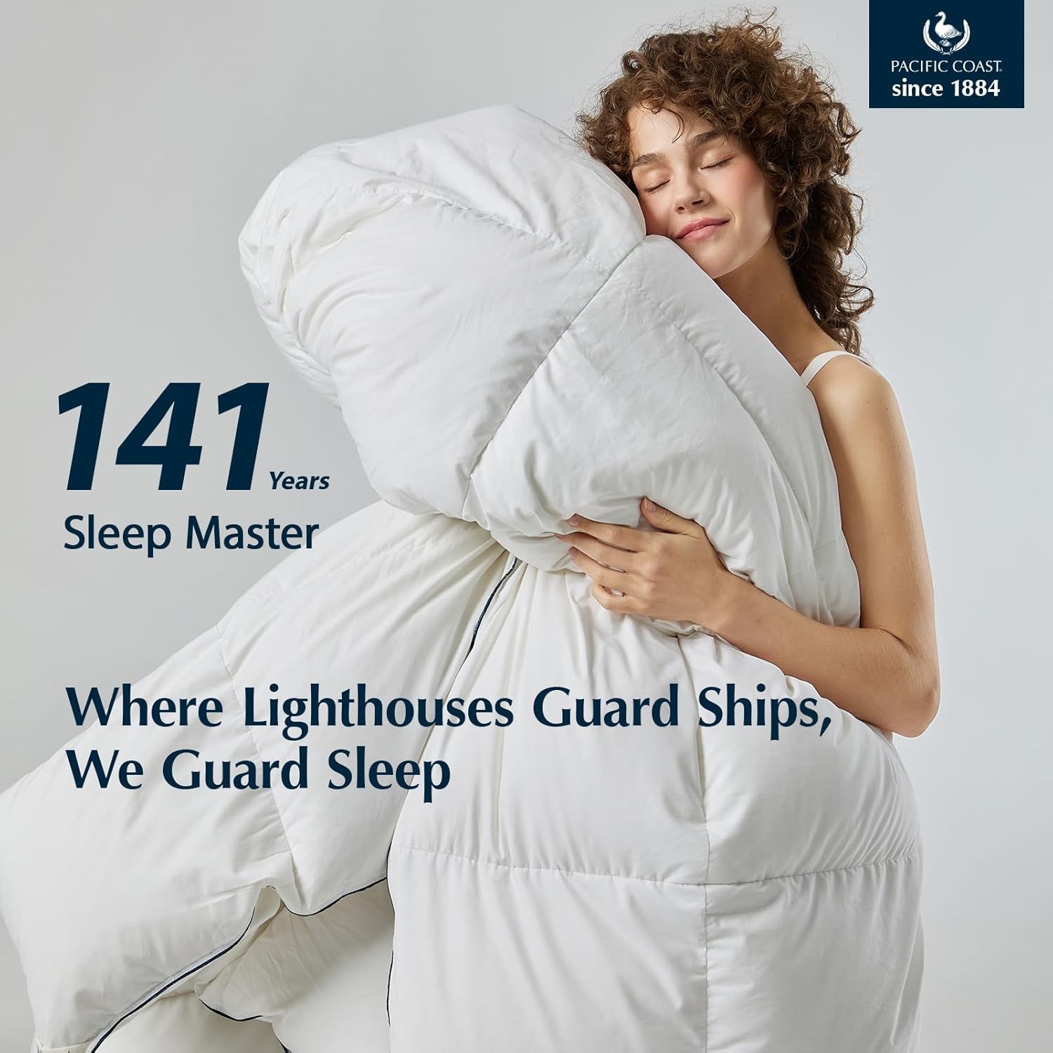 Pacific Coast Goose Feather Down Fiber Comforters King Size, Extra Fluffy White...