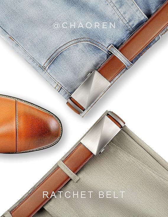 CHAOREN Belts for Men - Ratchet Leather Mens Belt 1 3/8" for Jeans - Fits Everyw...