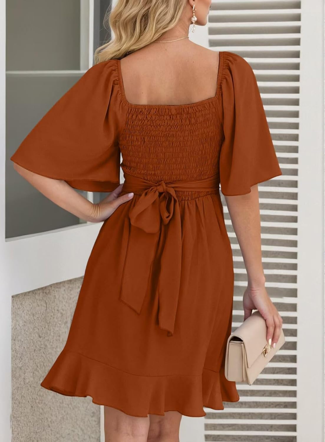 Dokotoo Women's Dress, Special Wrap V Neck Dress for Wedding Guests, Stylish Fla...