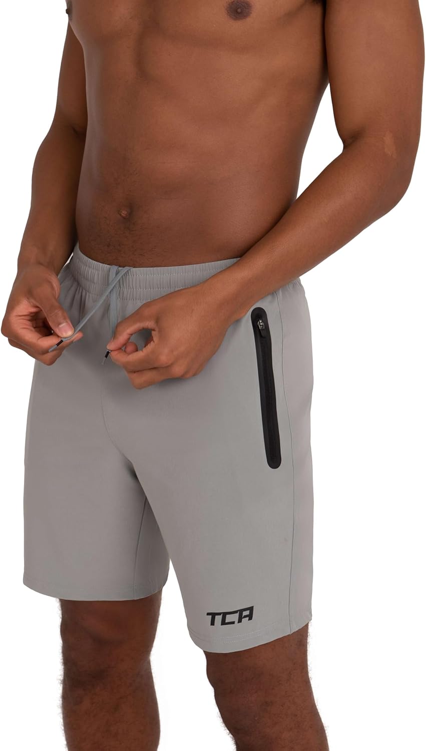 TCA Elite Tech Running Shorts, Special Men's Gym Training Sports Shorts with Zip...